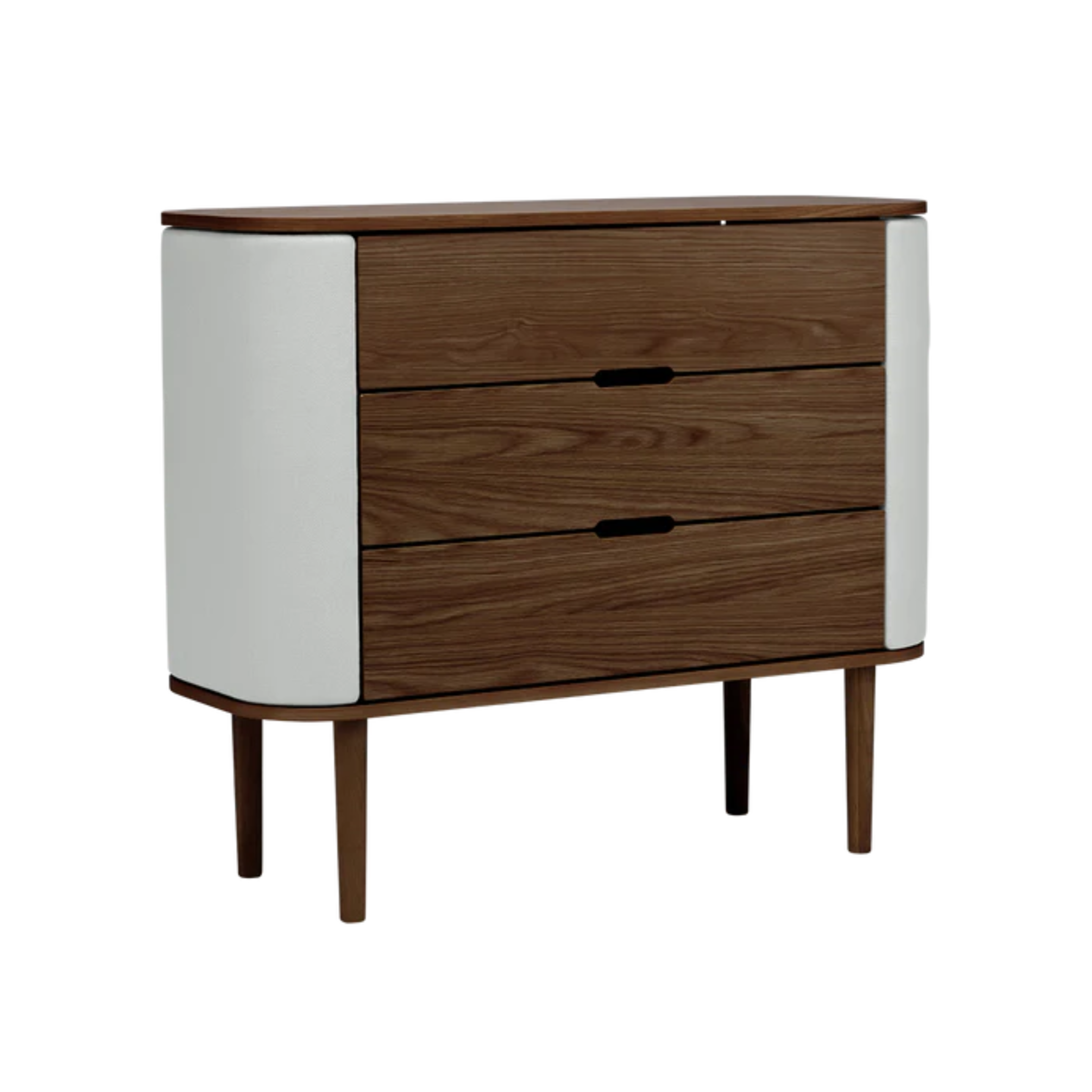TREASURES cabinet broken white with dark oak base