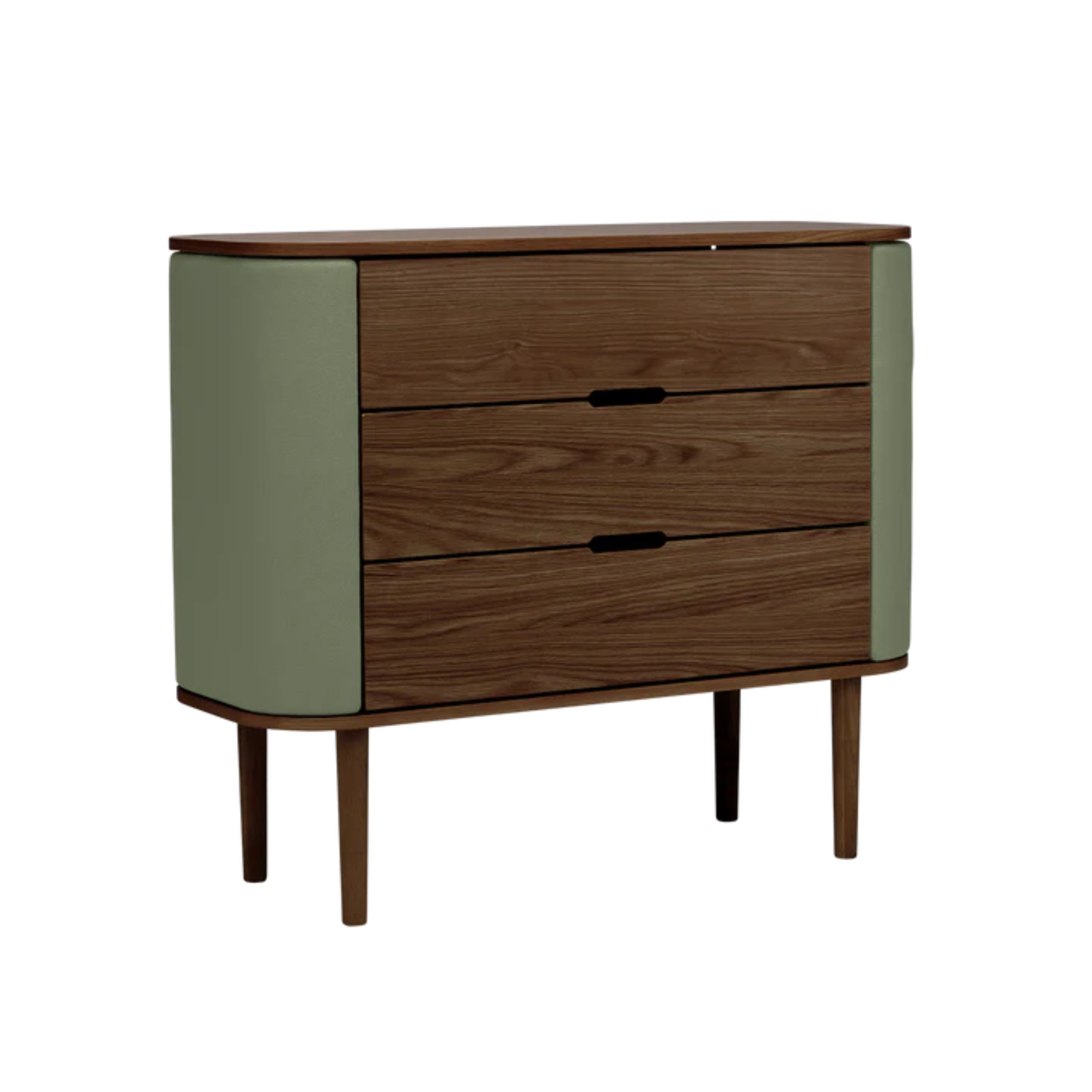 TREASURES cabinet green with dark oak base