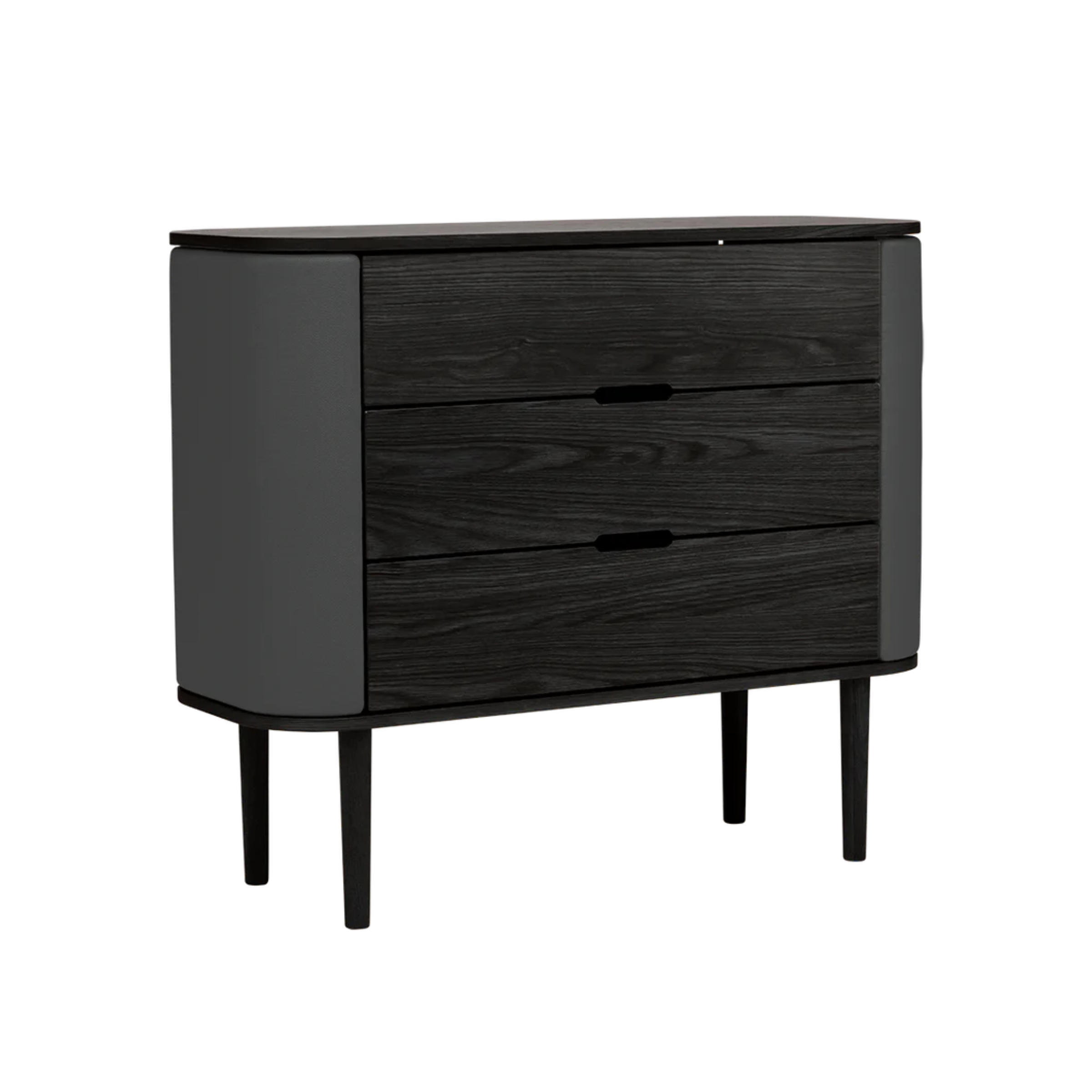 Schrank TREASURES dunkelgrau mit schwarzem Sockel