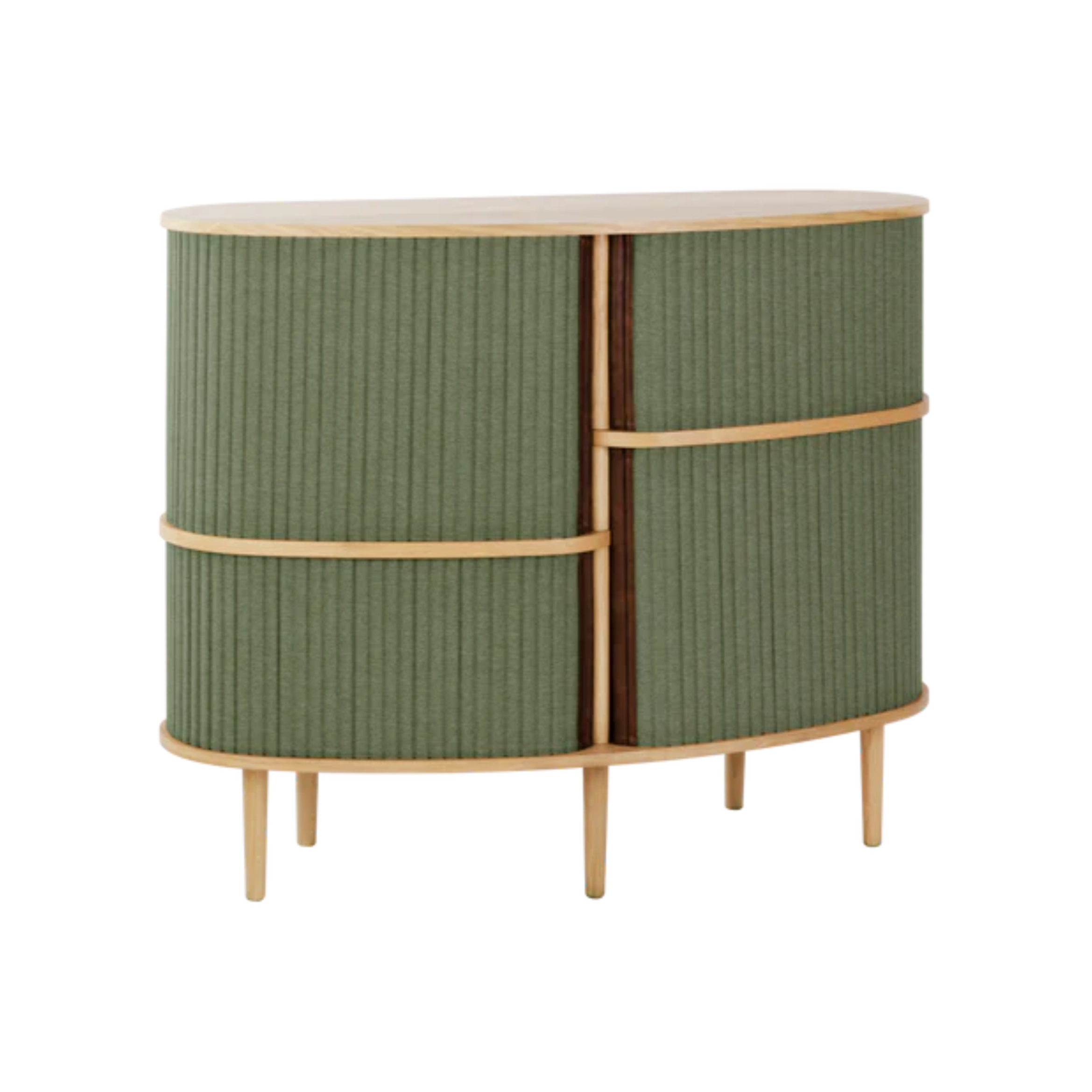 AUDACIOUS green chest of drawers with oak