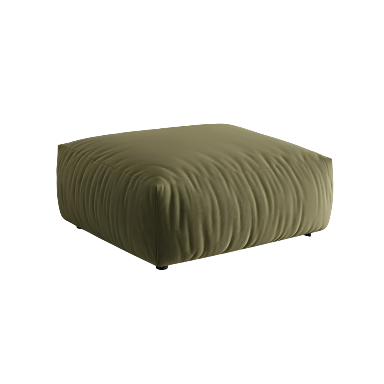 CHRIS green velvet pouf