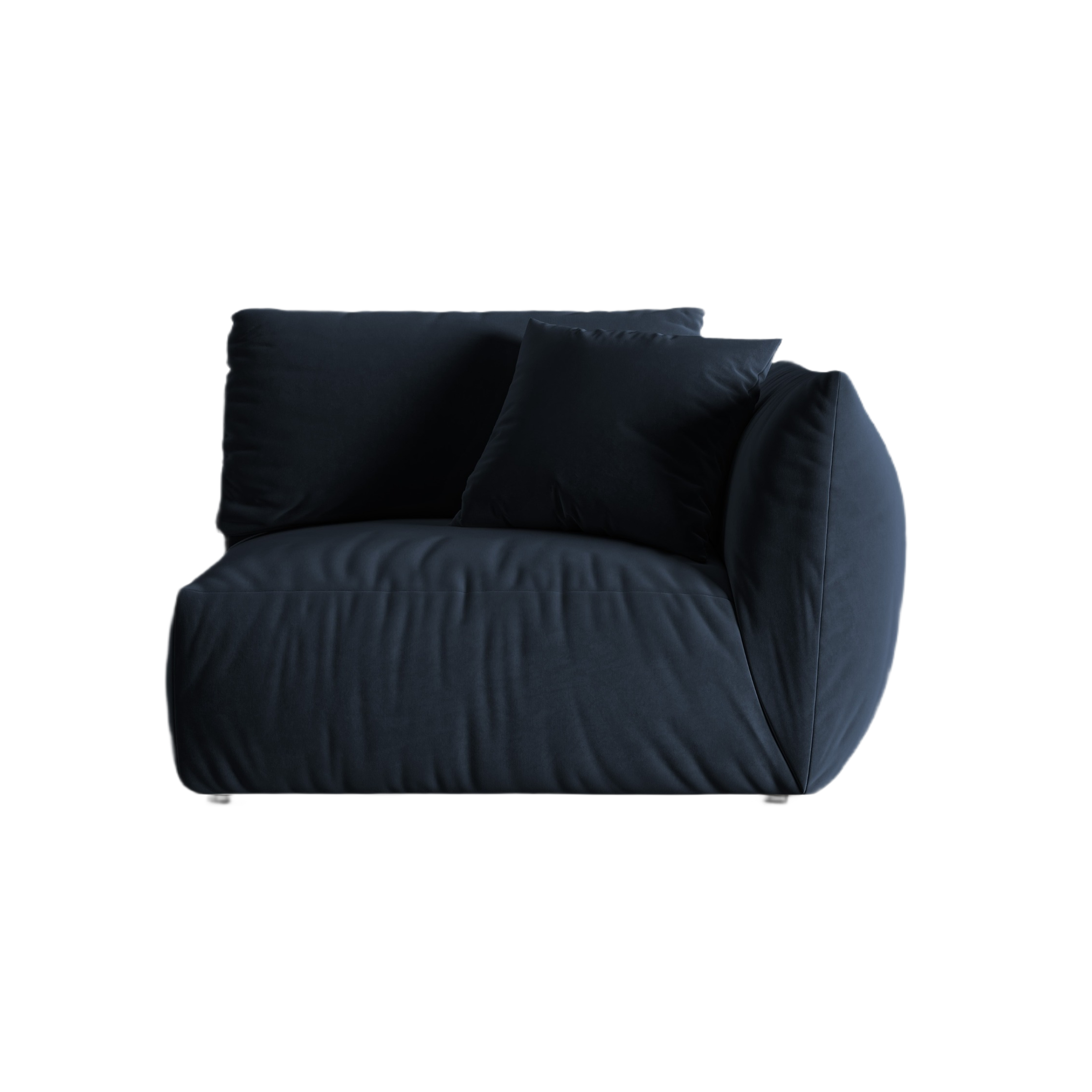 CHRIS velvet modular sofa - wide right-side element royal blue