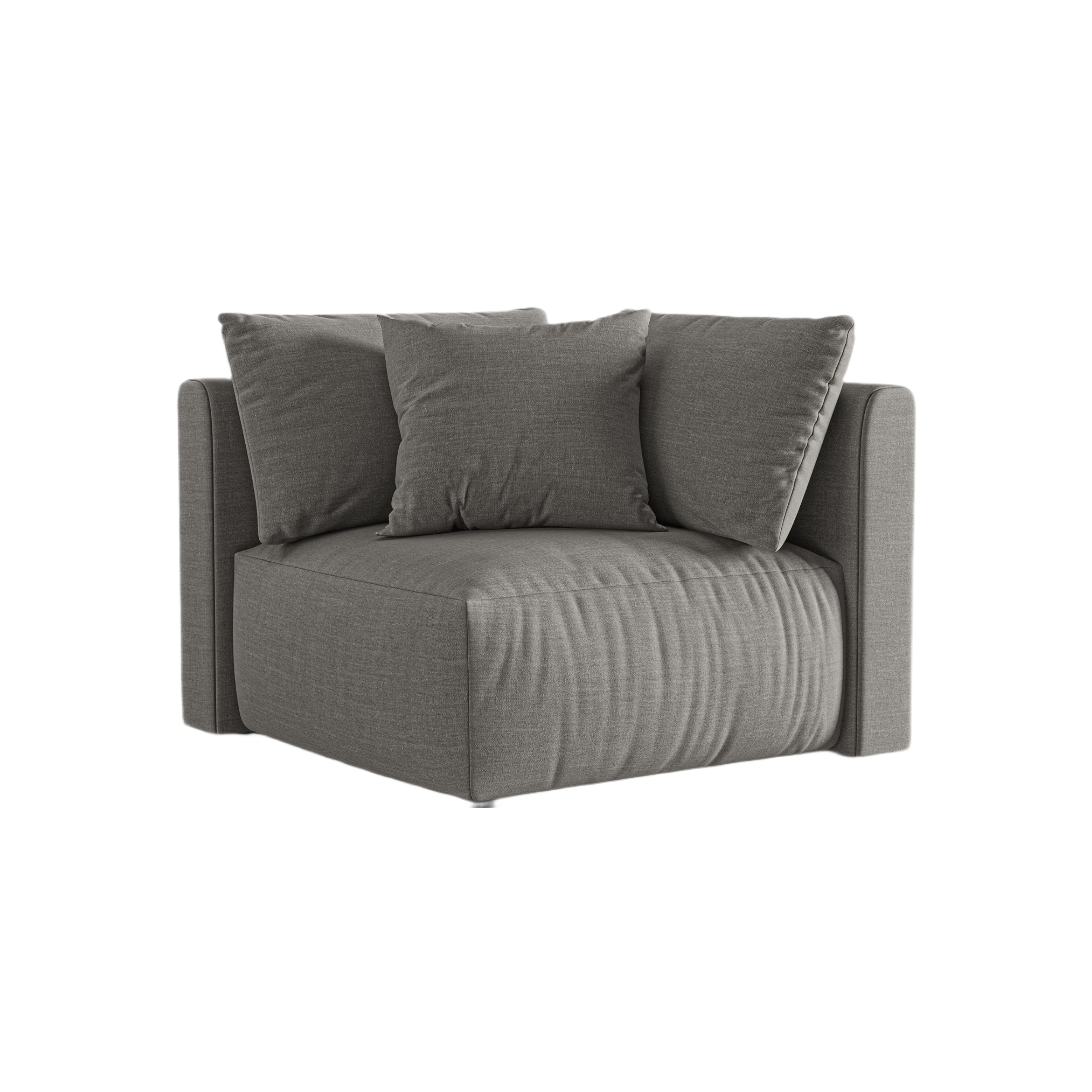 Modulares Sofa CHRIS - graues Chenille-Eckelement