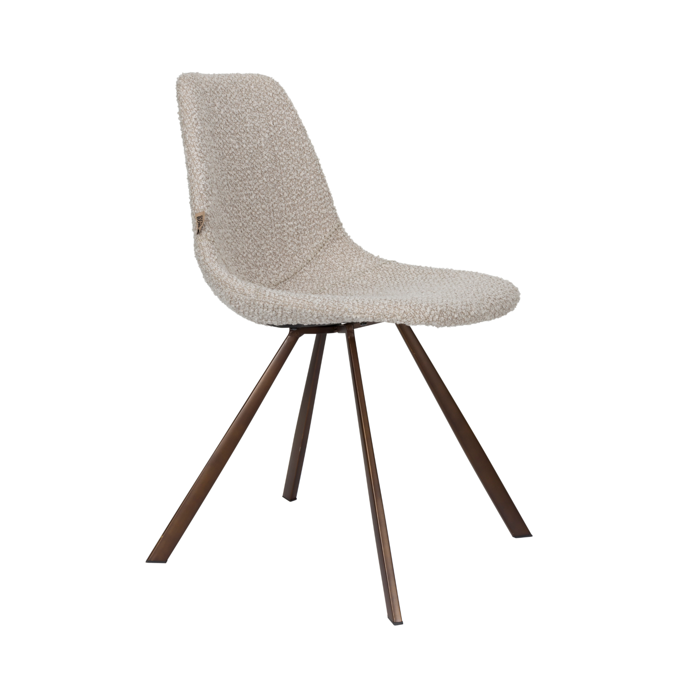 Stuhl FRANKY grau-beige mit braunem Gestell