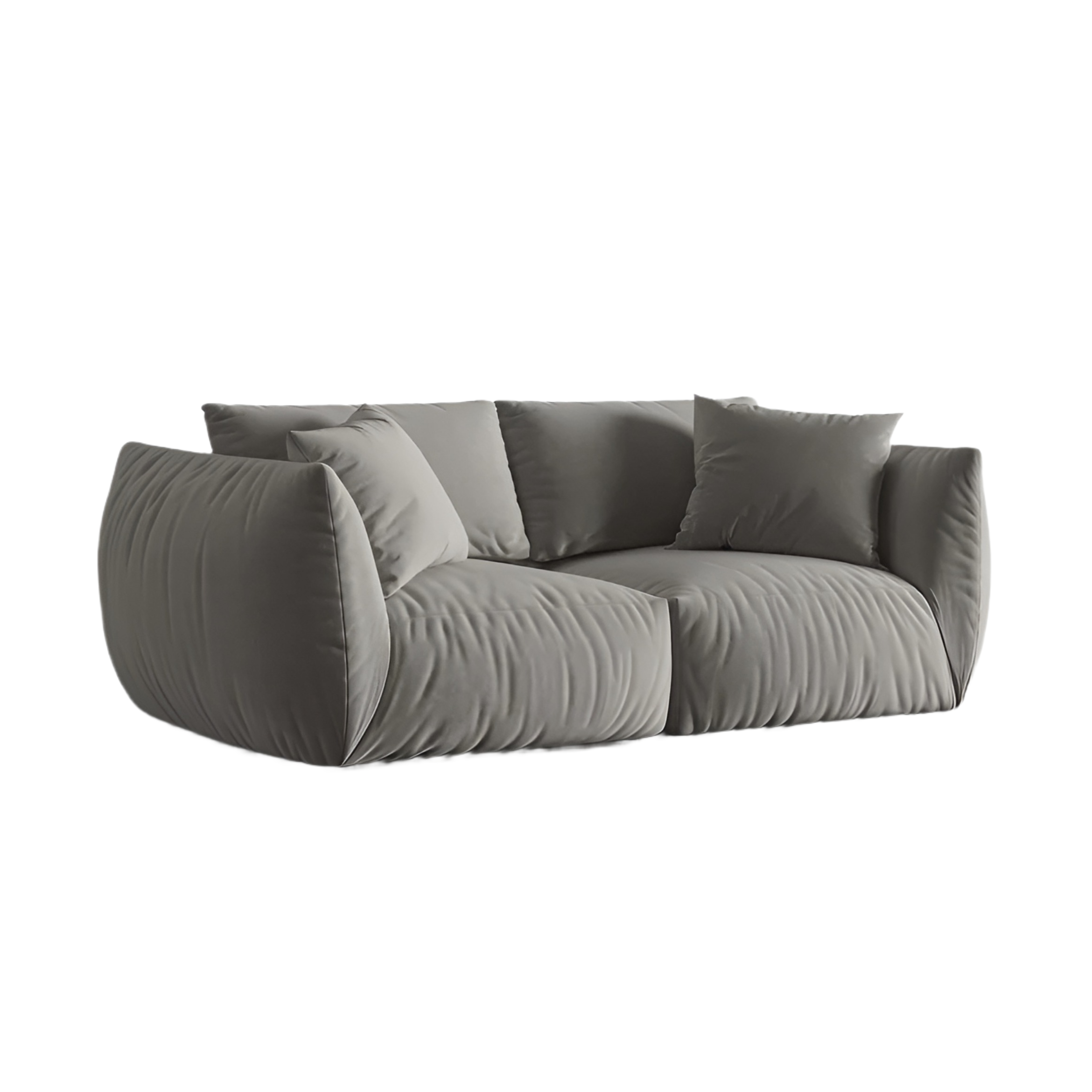 CHRIS gray velvet 3-seater sofa