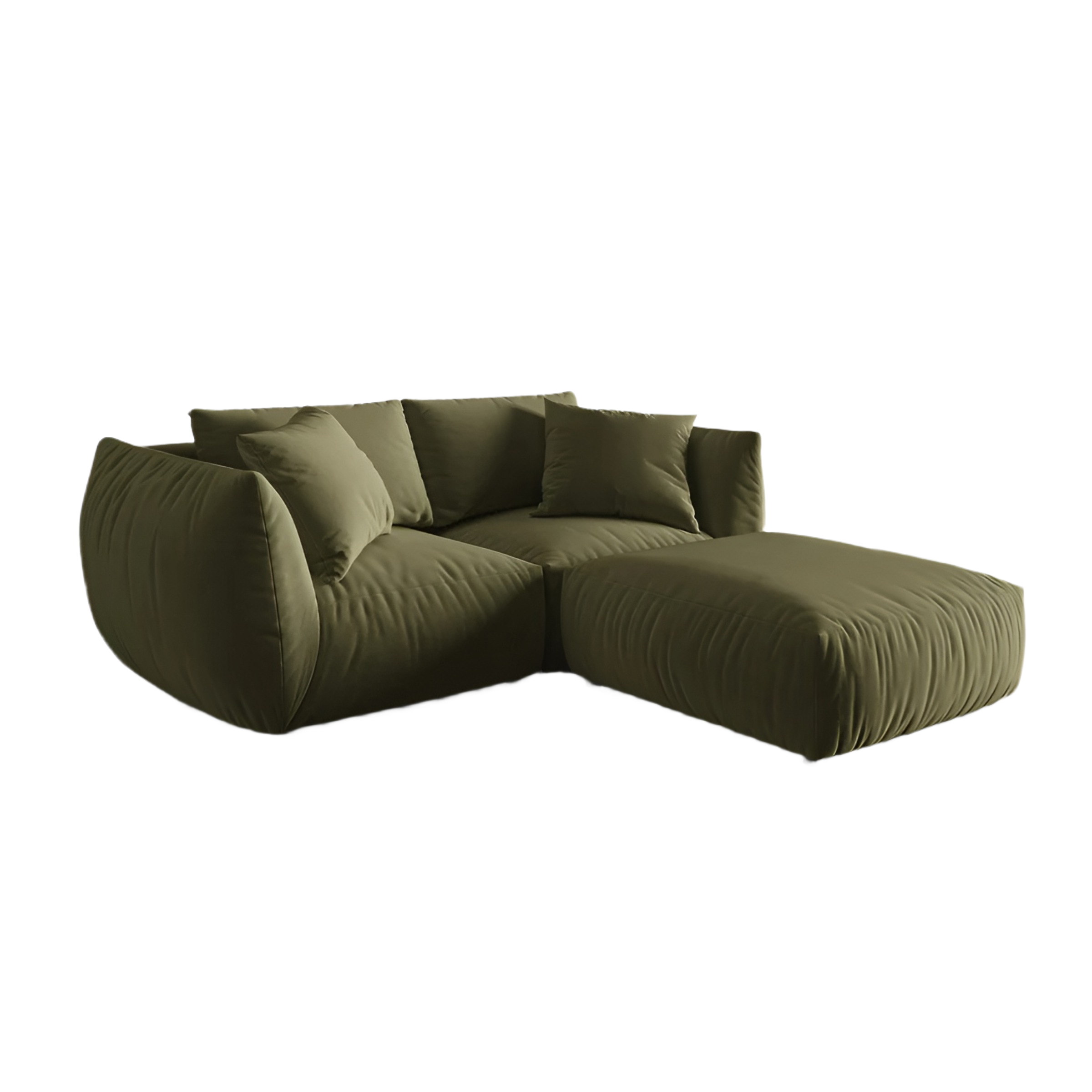 Samt-Ecksofa links CHRIS hellgrün