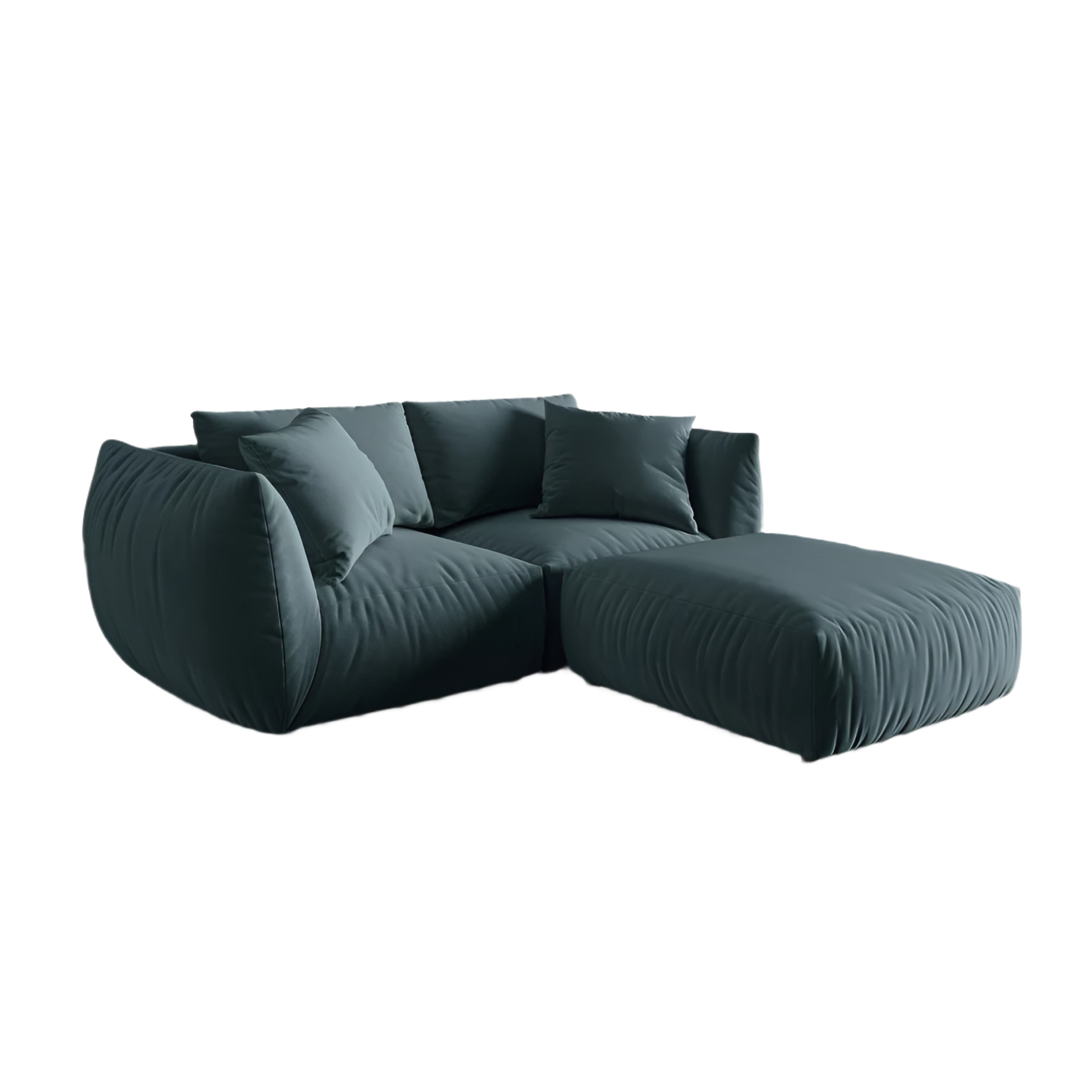 Samt-Ecksofa links CHRIS hellblau
