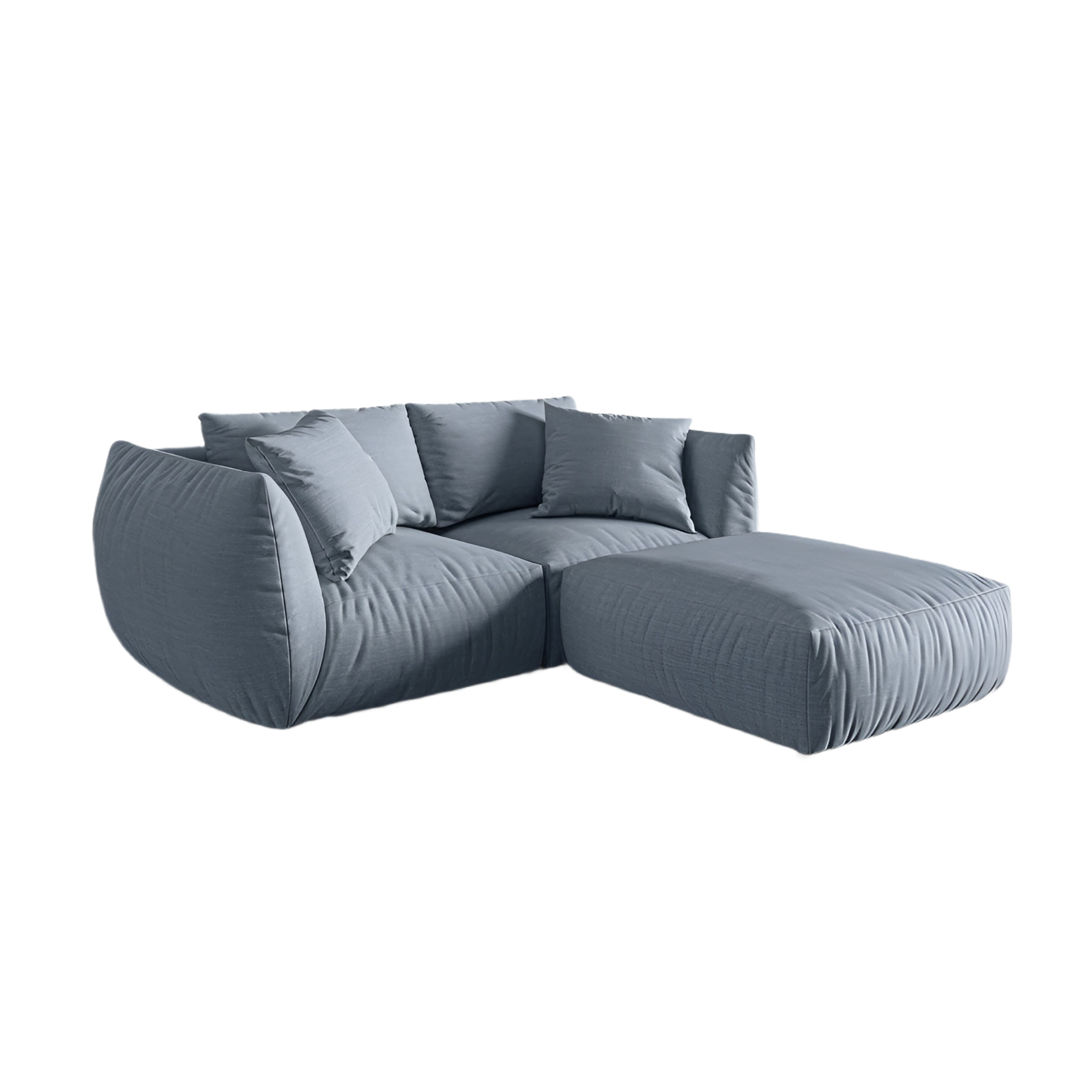 Linksseitige Eckcouch CHRIS hellblaues Chenille