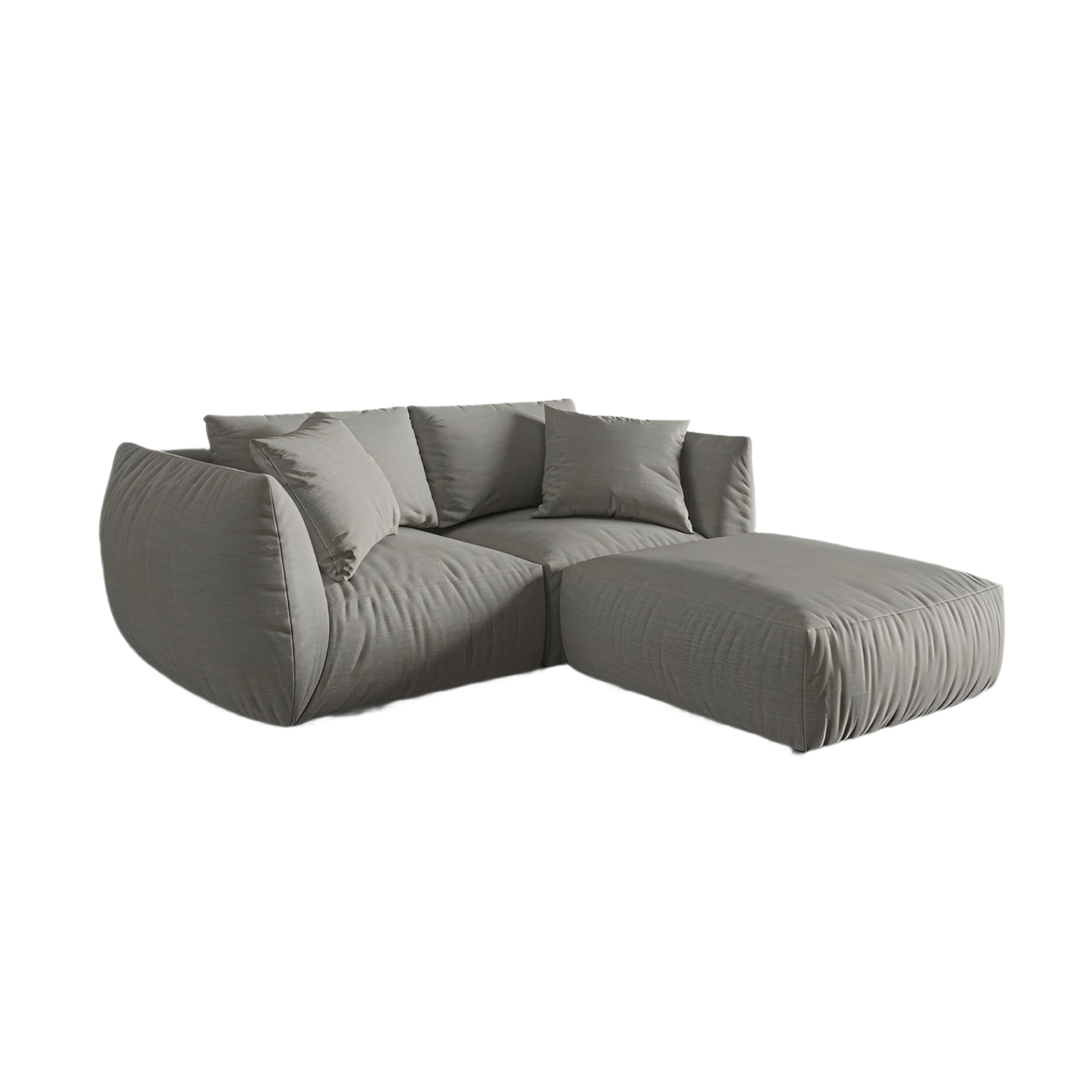 Linksseitige Eckcouch CHRIS graues Chenille