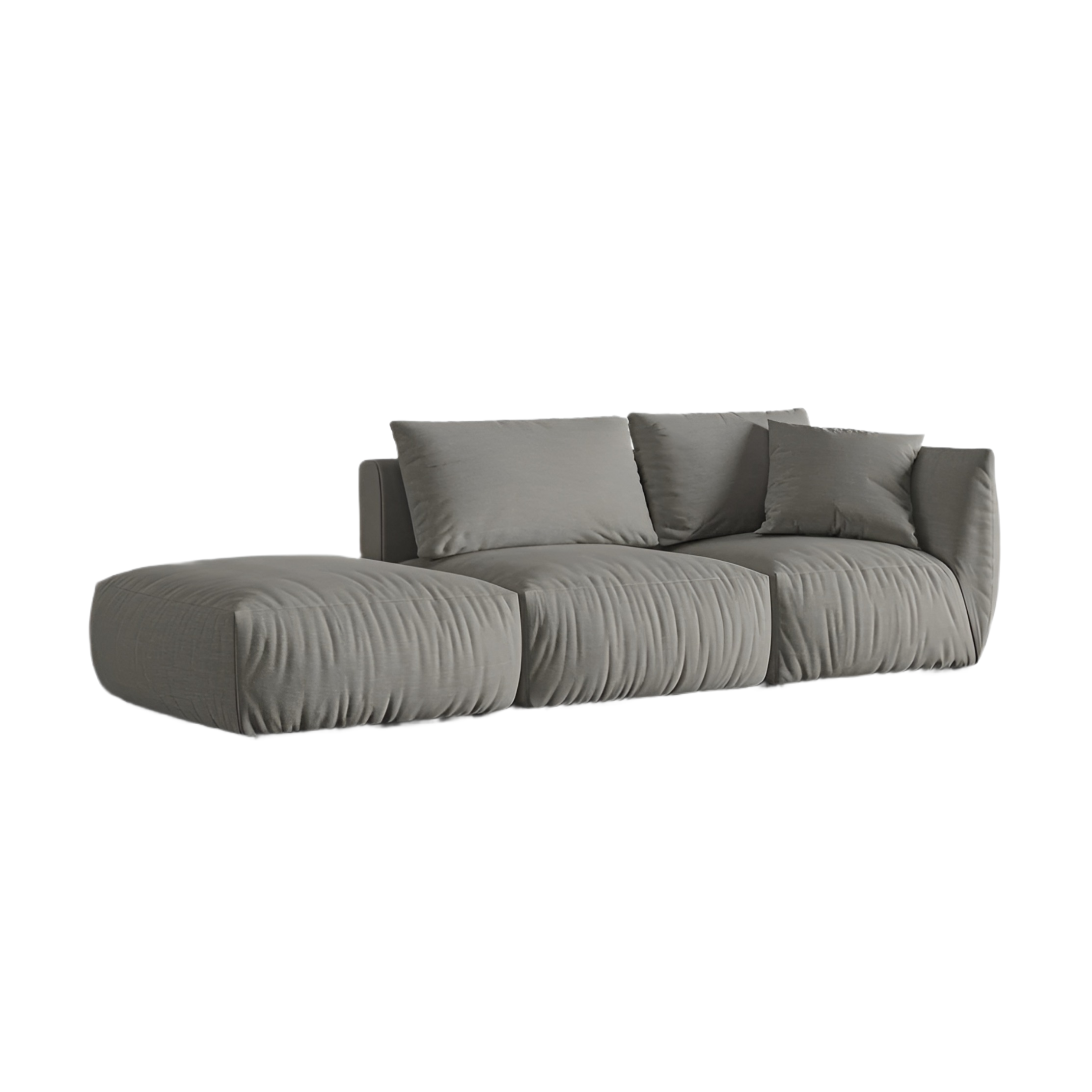 Modulares 3-Sitzer-Sofa links CHRIS graues Chenille