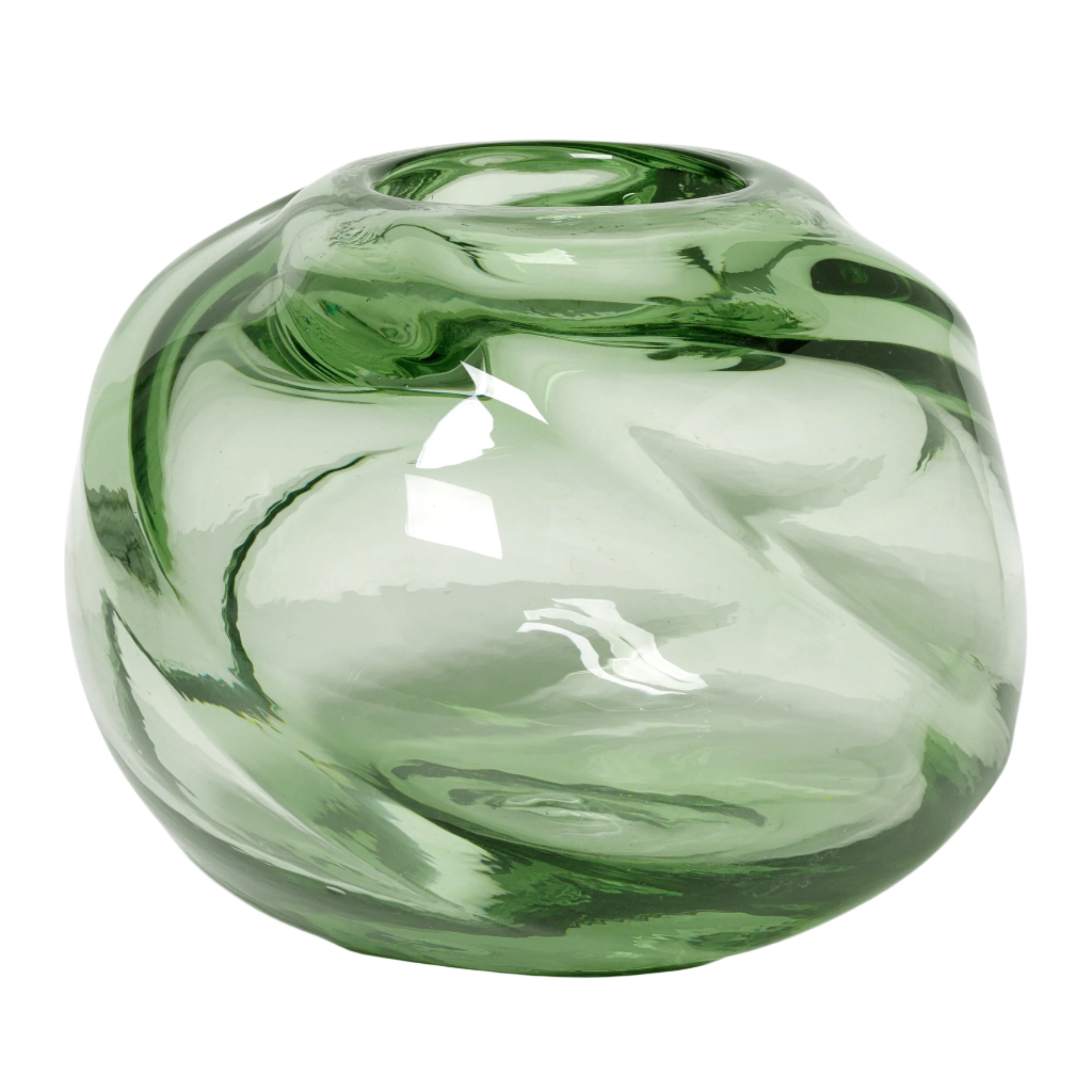 WATER ROUND SWIRL Vase hellgrün