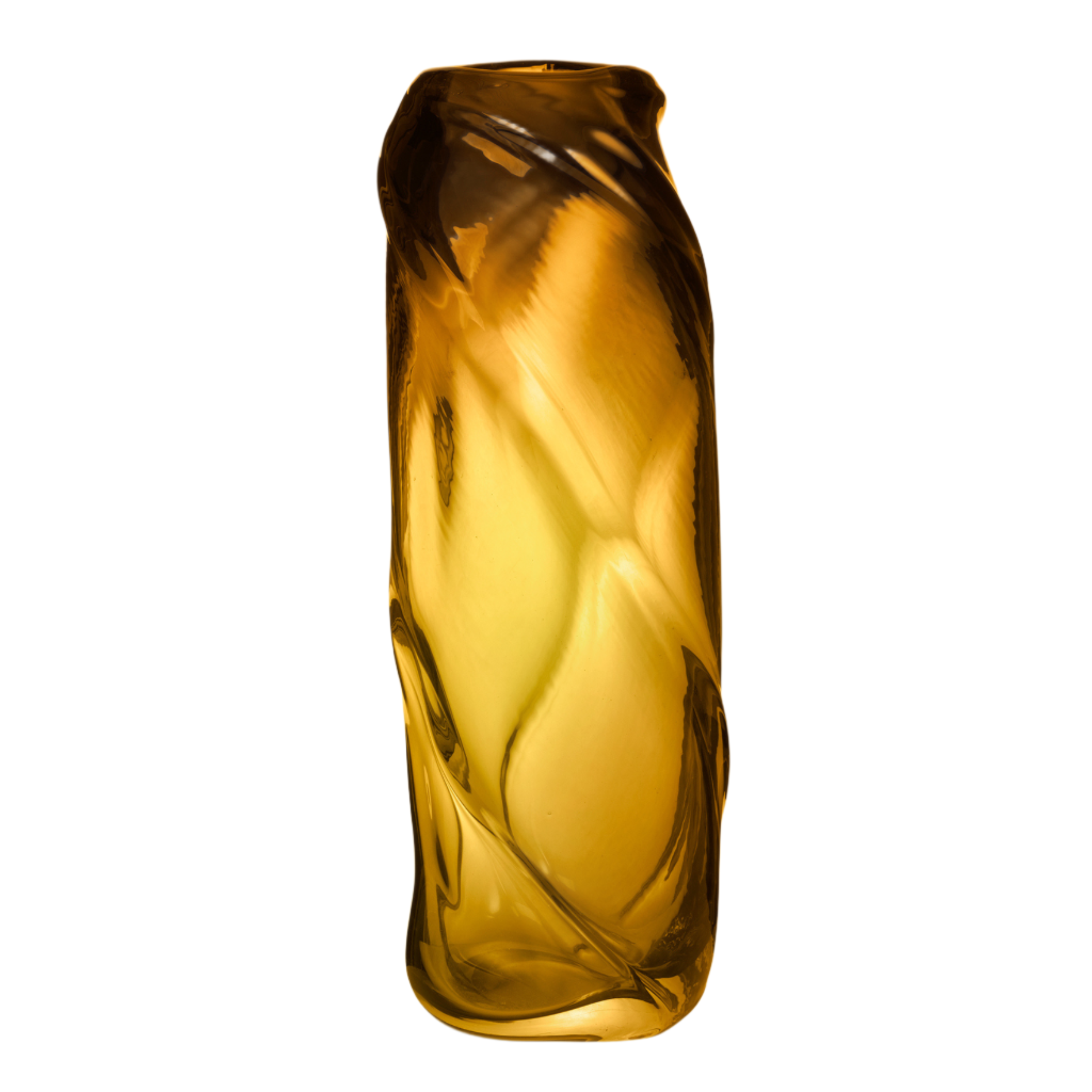 WATER TALL SWIRL amber vase