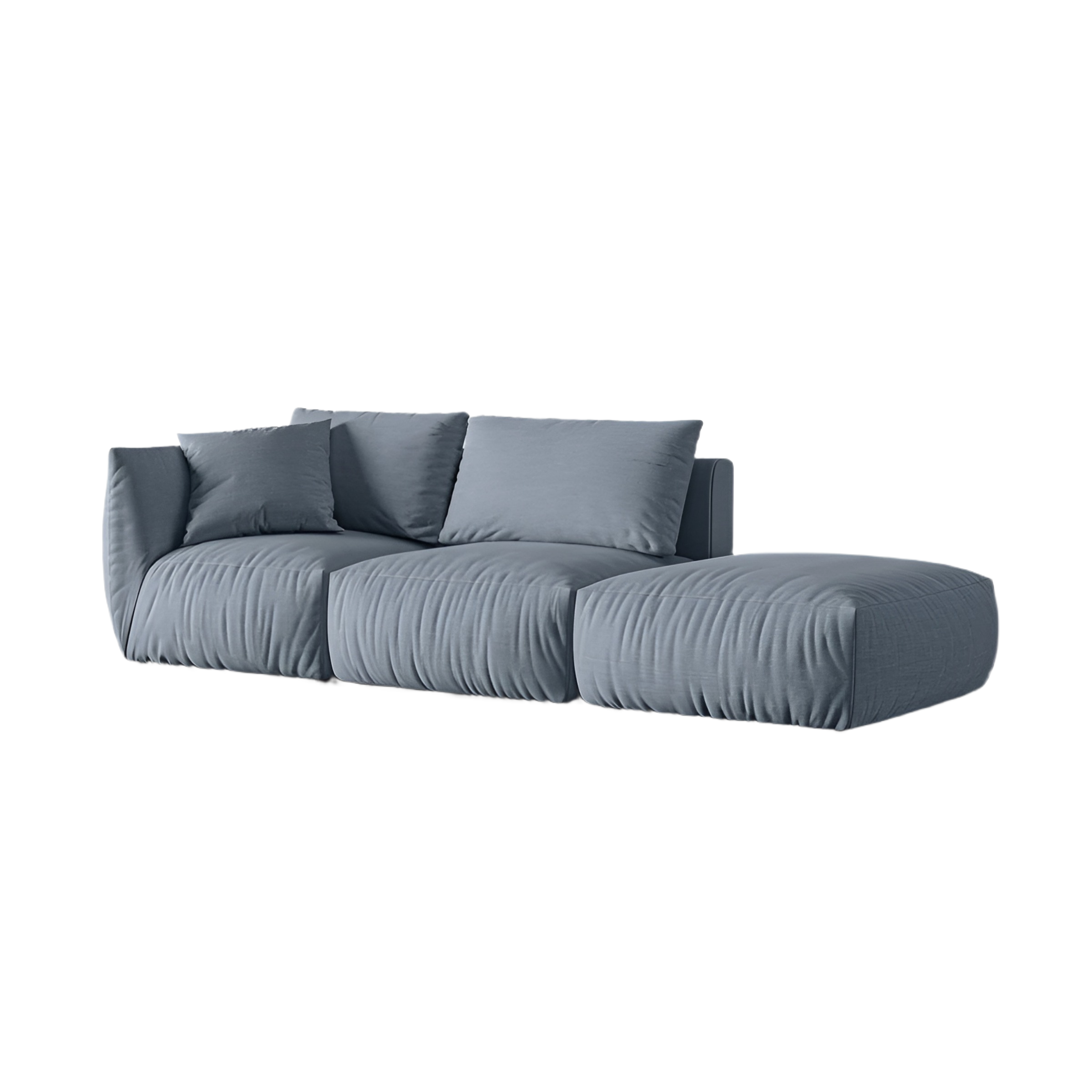 Modulares 3-Sitzer-Sofa rechts CHRIS hellblau Chenille