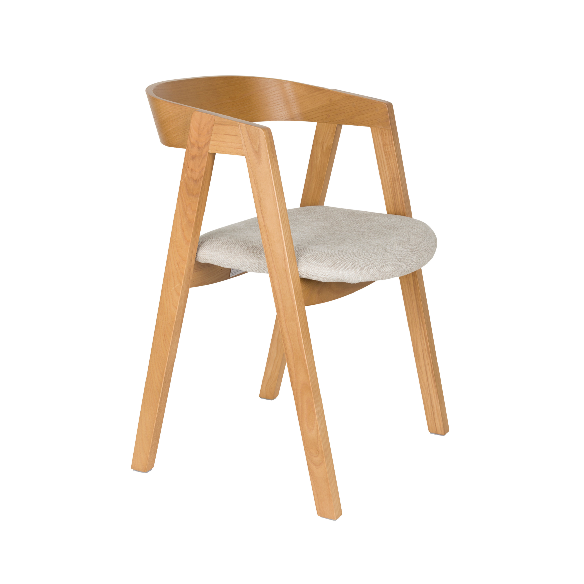 Stuhl MADS aus Eschenholz mit beigem Sitz