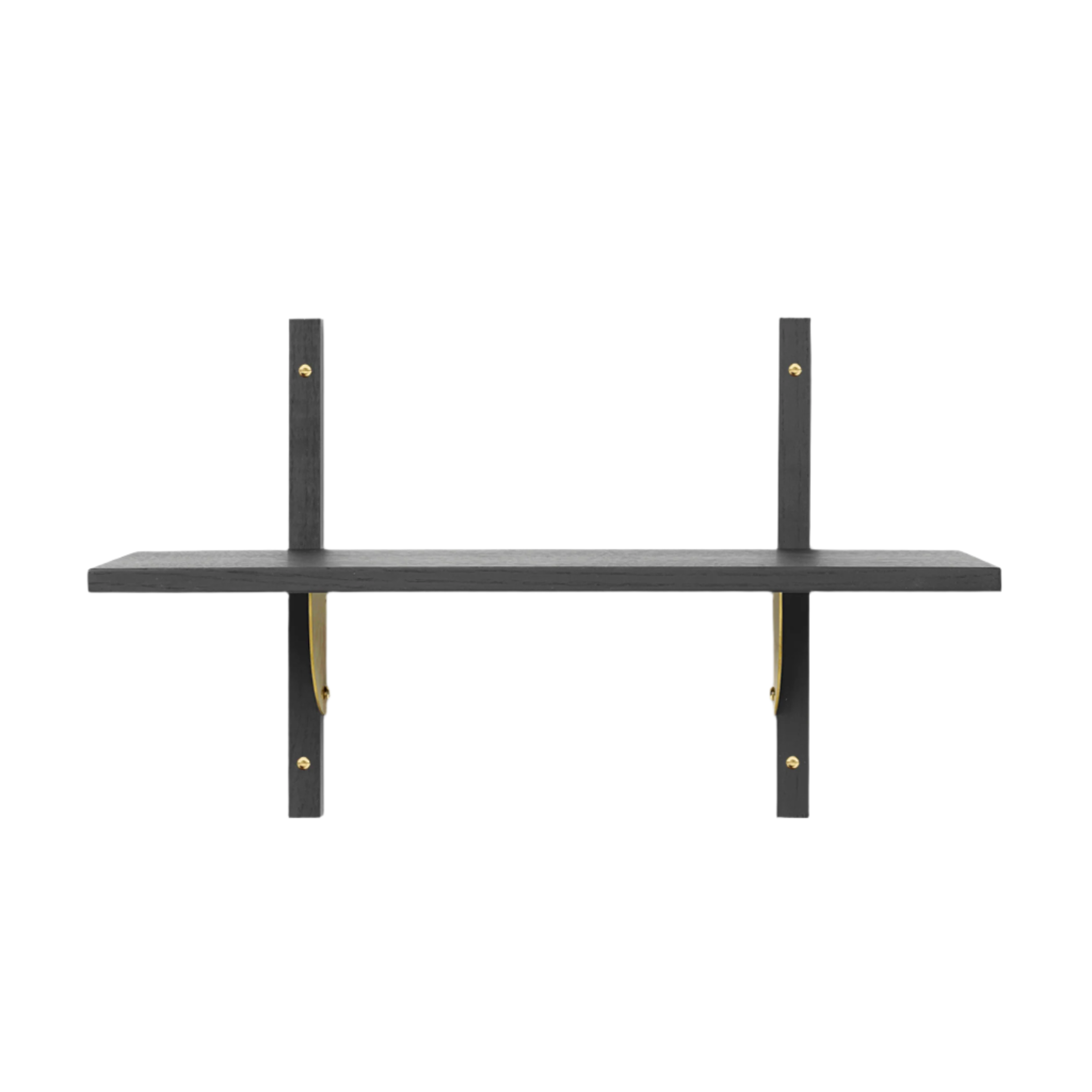 SECTOR NARROW Regal, schwarzes Eschenfurnier mit Messing-Finish