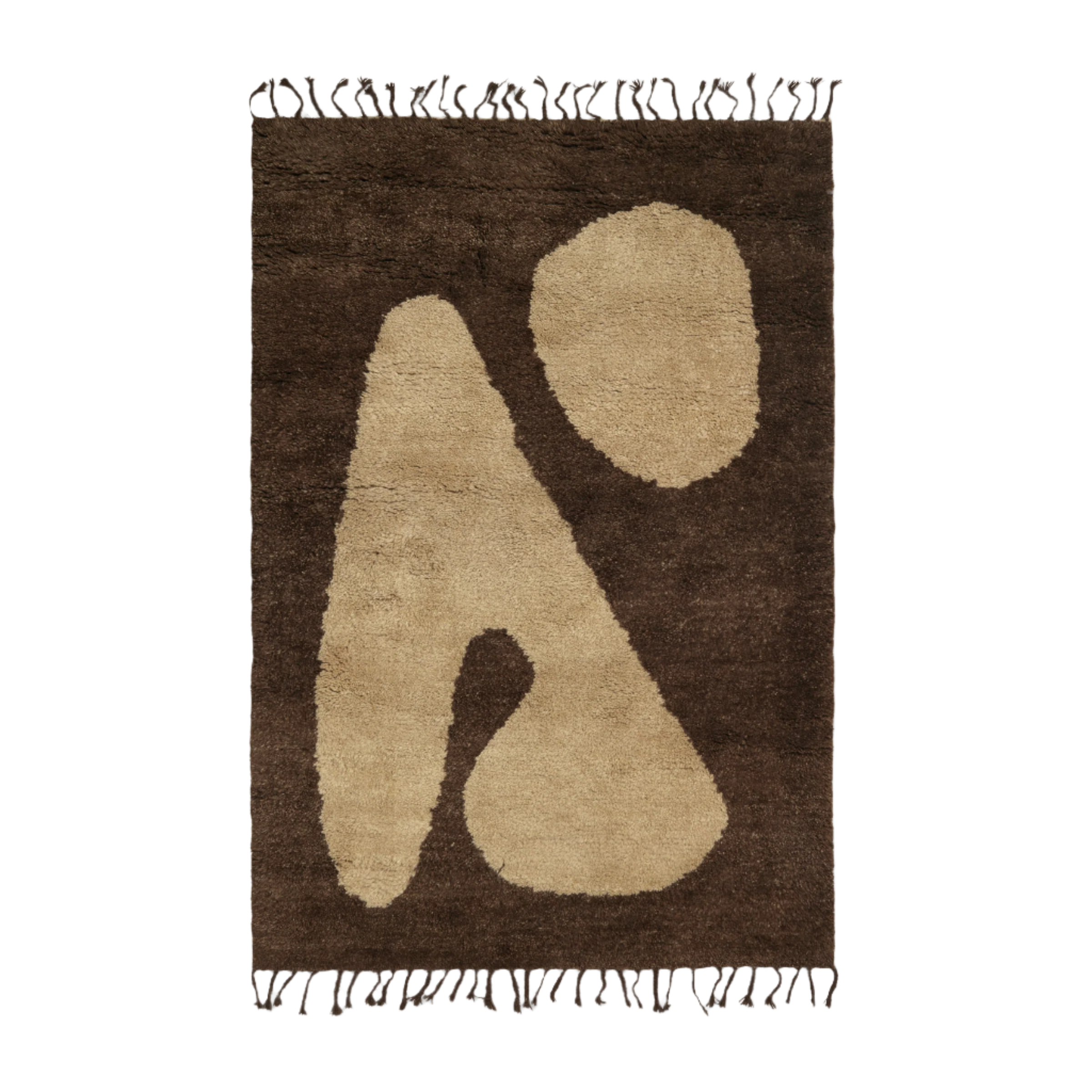 ABSTRACT brown rug with beige