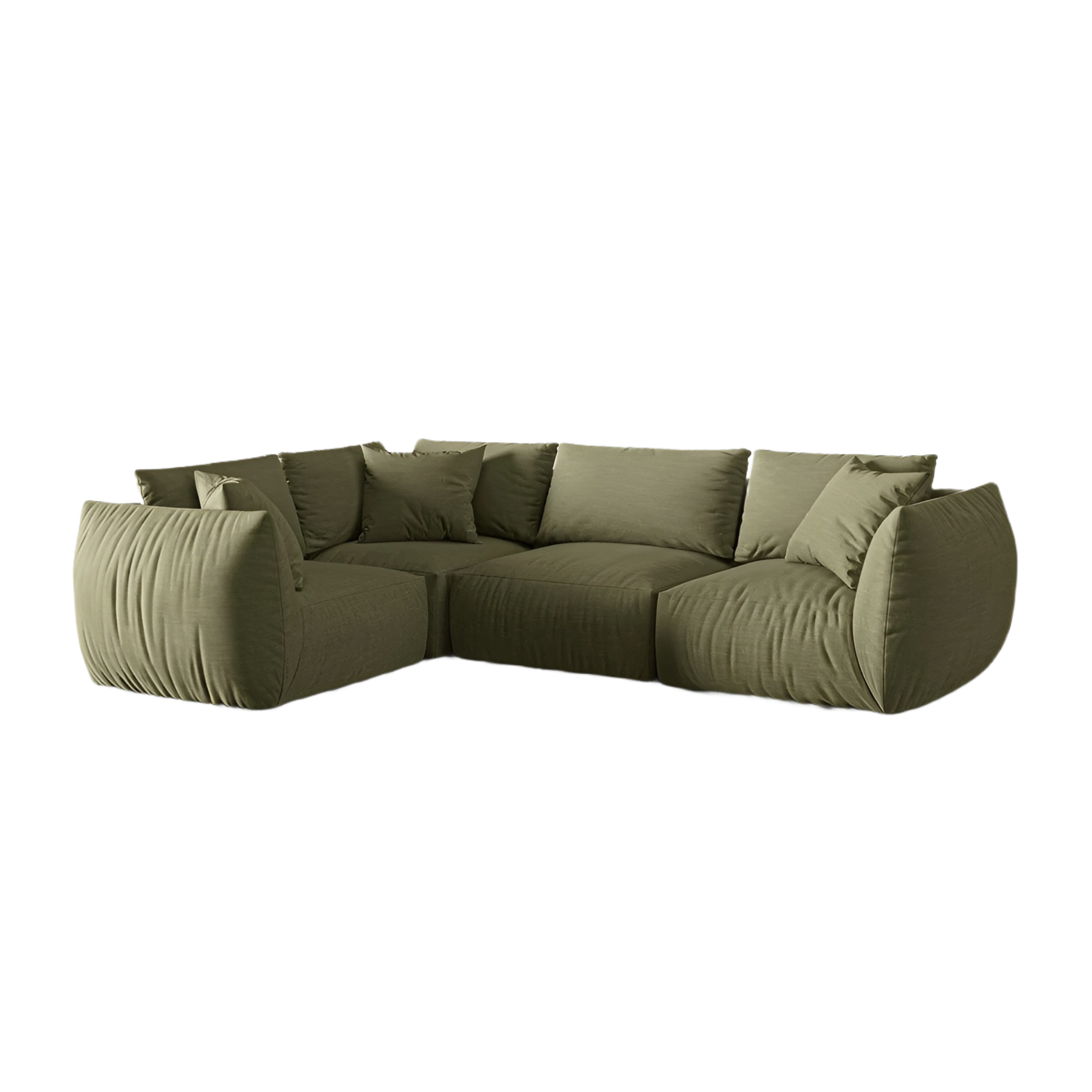 4-sitziger linker Ecksofa CHRIS hellgrüner Chenille