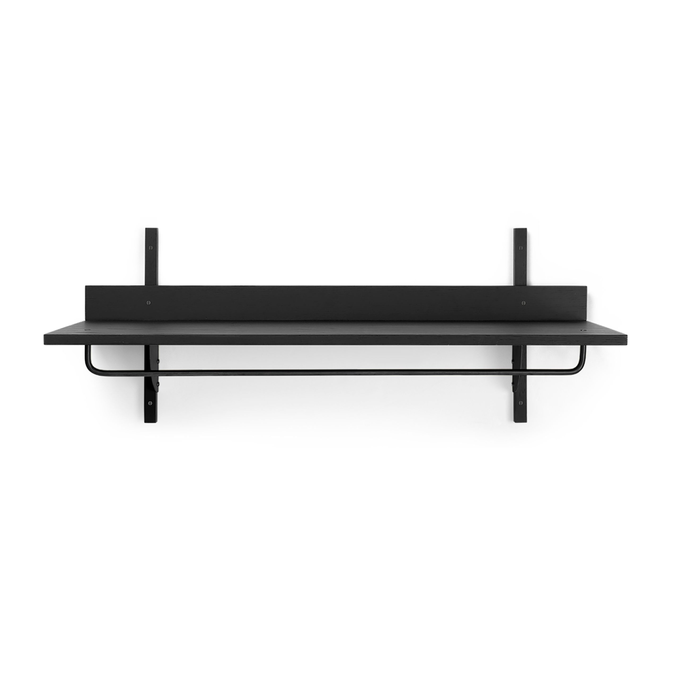 SECTOR RACK SHELF shelf with railing black ash veneer
