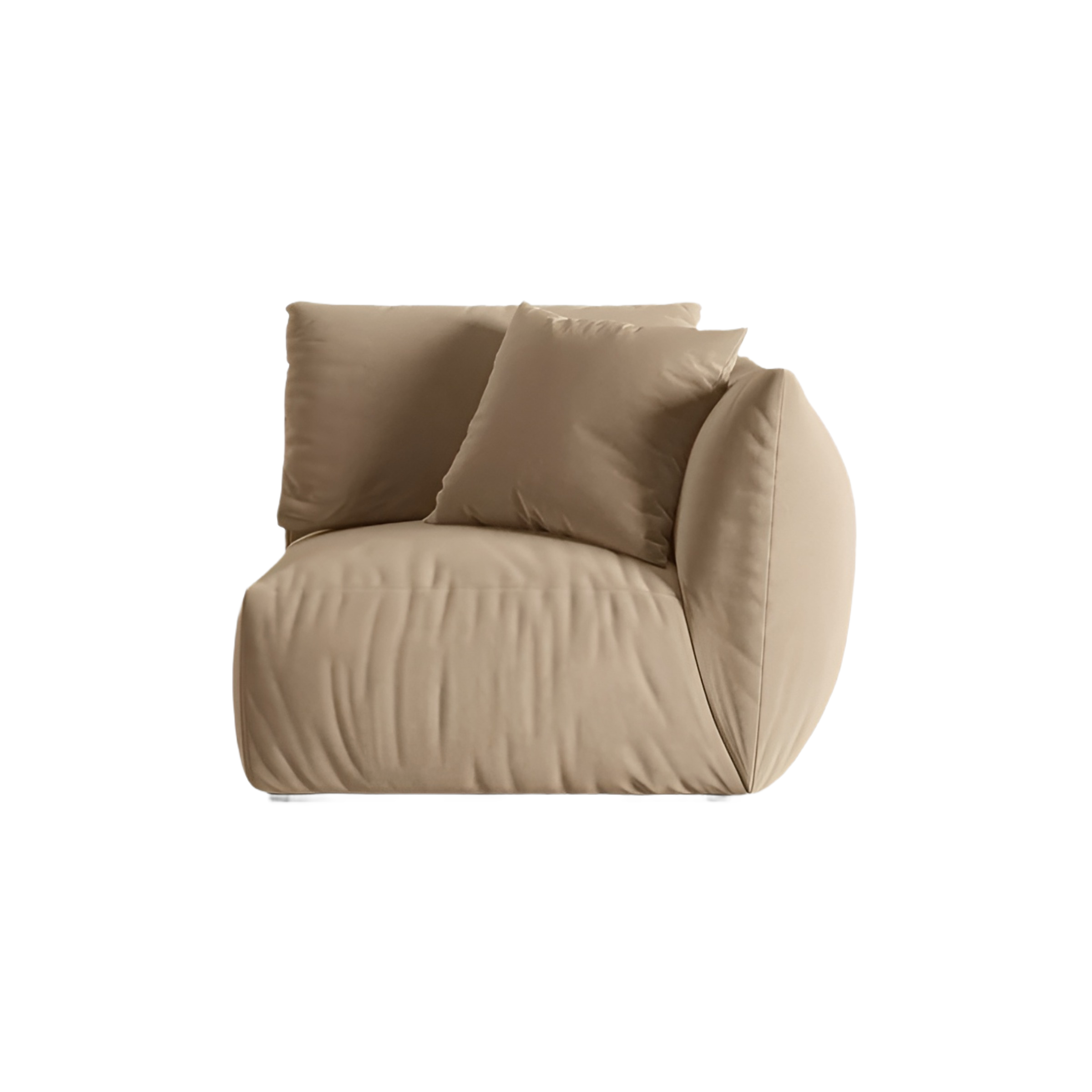 CHRIS Velvet Modular Sofa - Right-Side Element in Sand