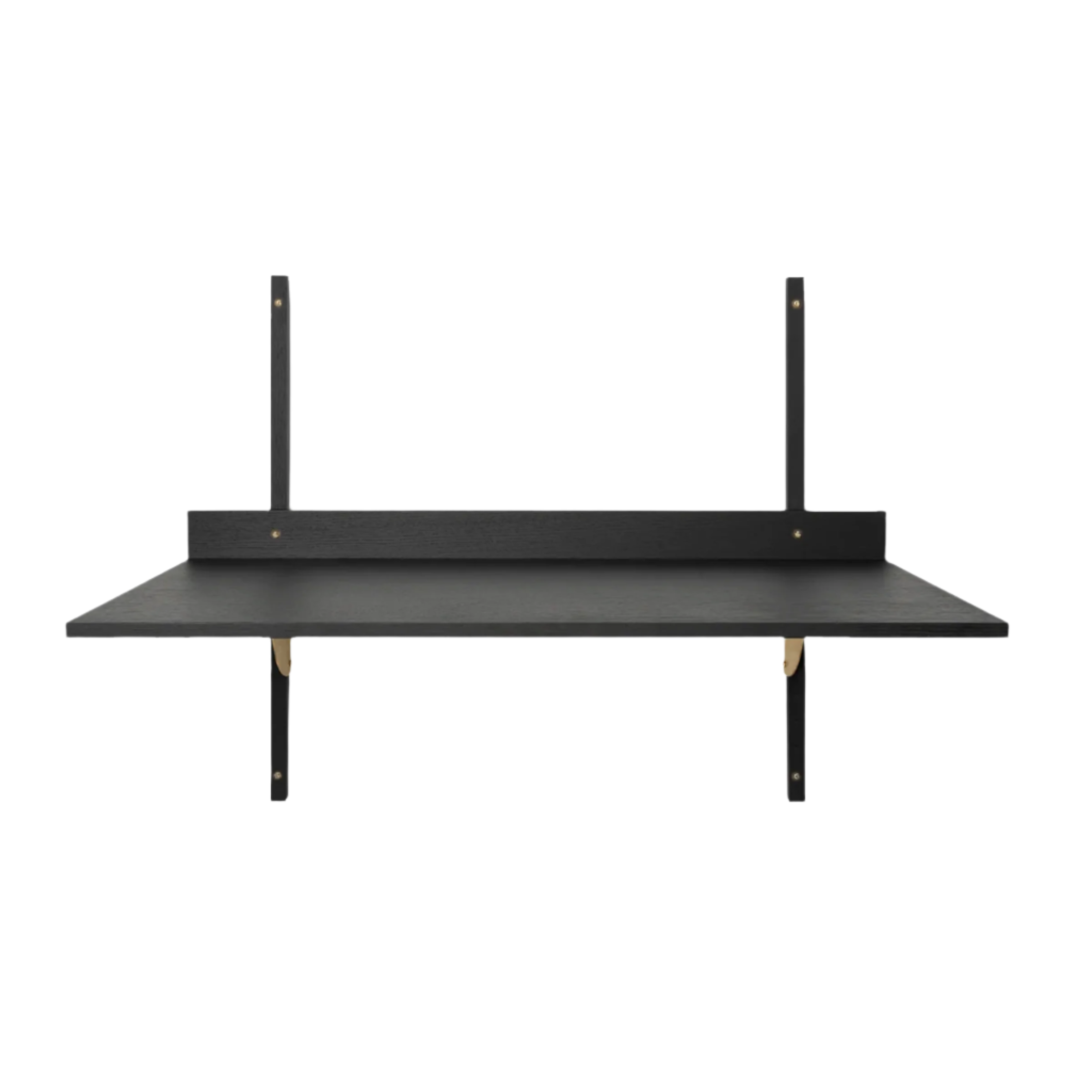 SECTOR DESK Wandschreibtisch, schwarzes Eschenfurnier mit Messing-Finish