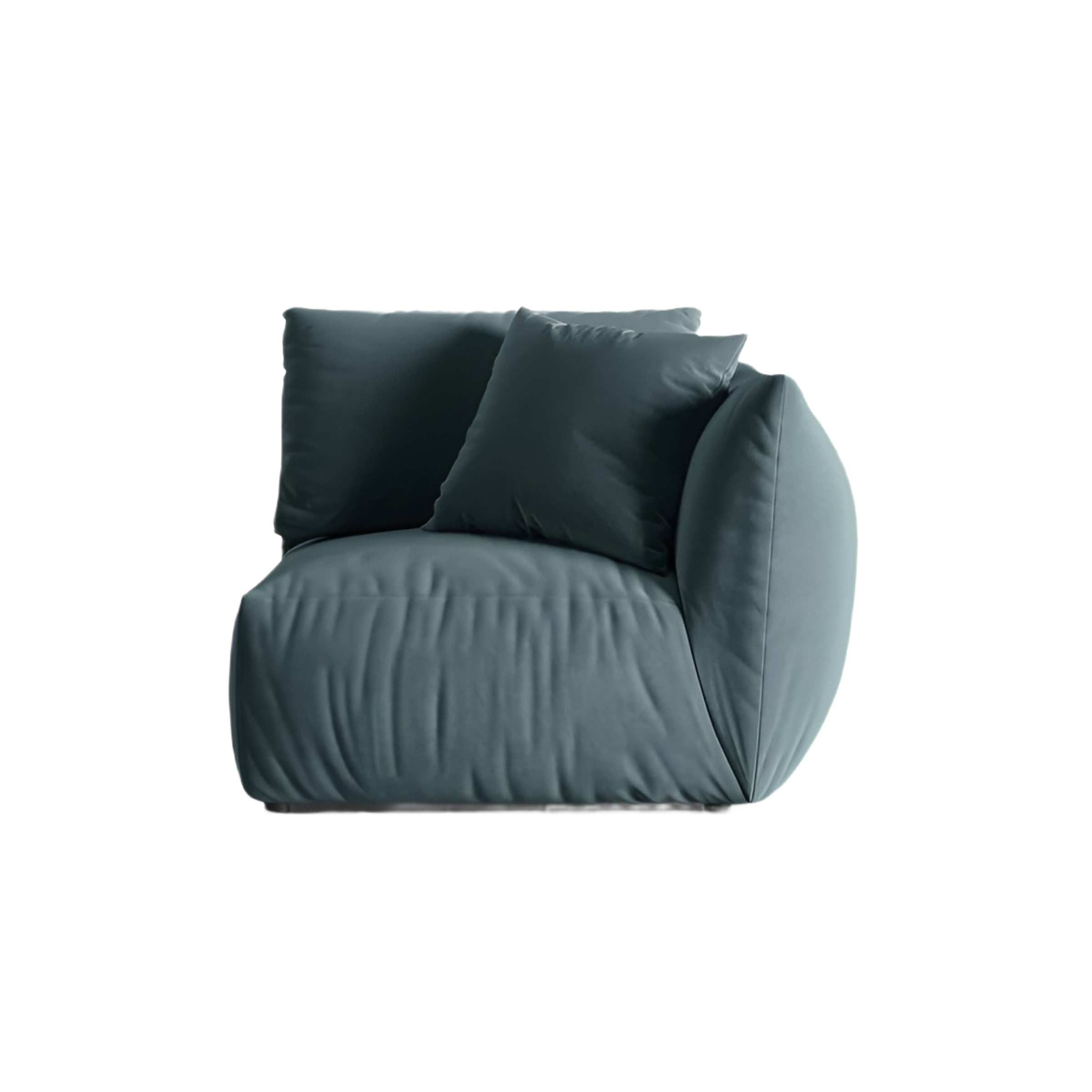 Modulares Samtsofa CHRIS - rechte Element in Hellblau