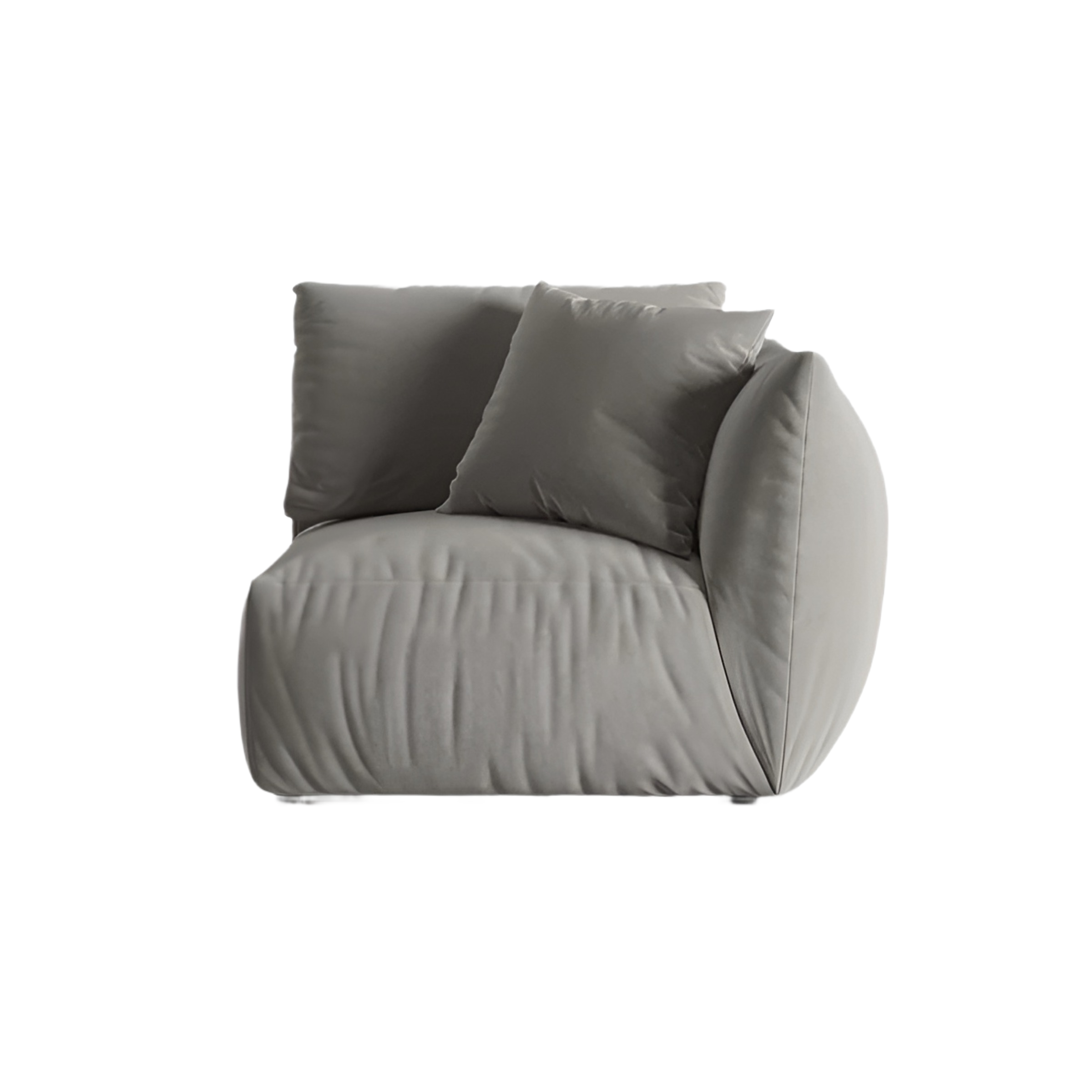 CHRIS Velvet Modular Sofa - Right-Side Element Gray