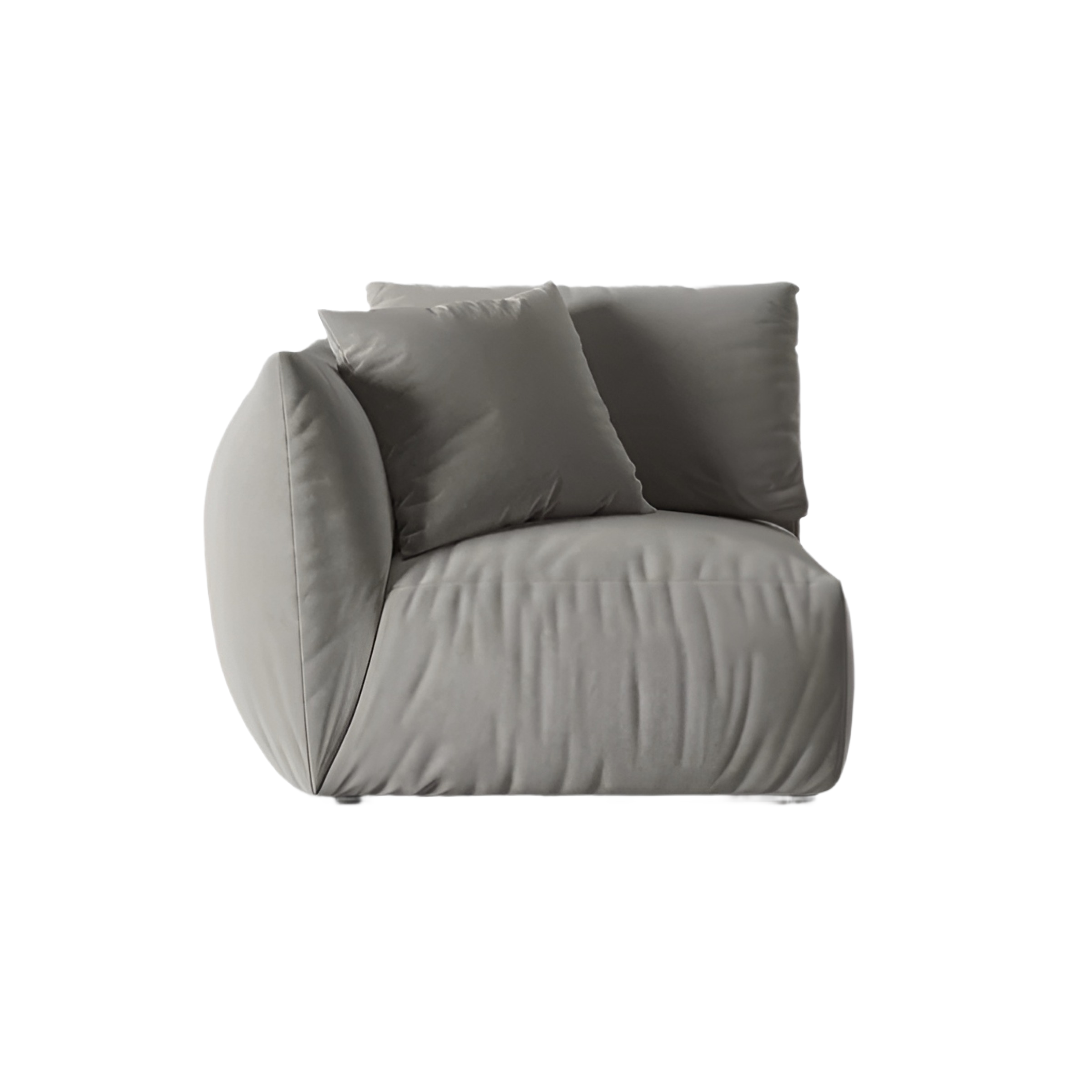 Modulares Samtsofa CHRIS - linkes Element grau