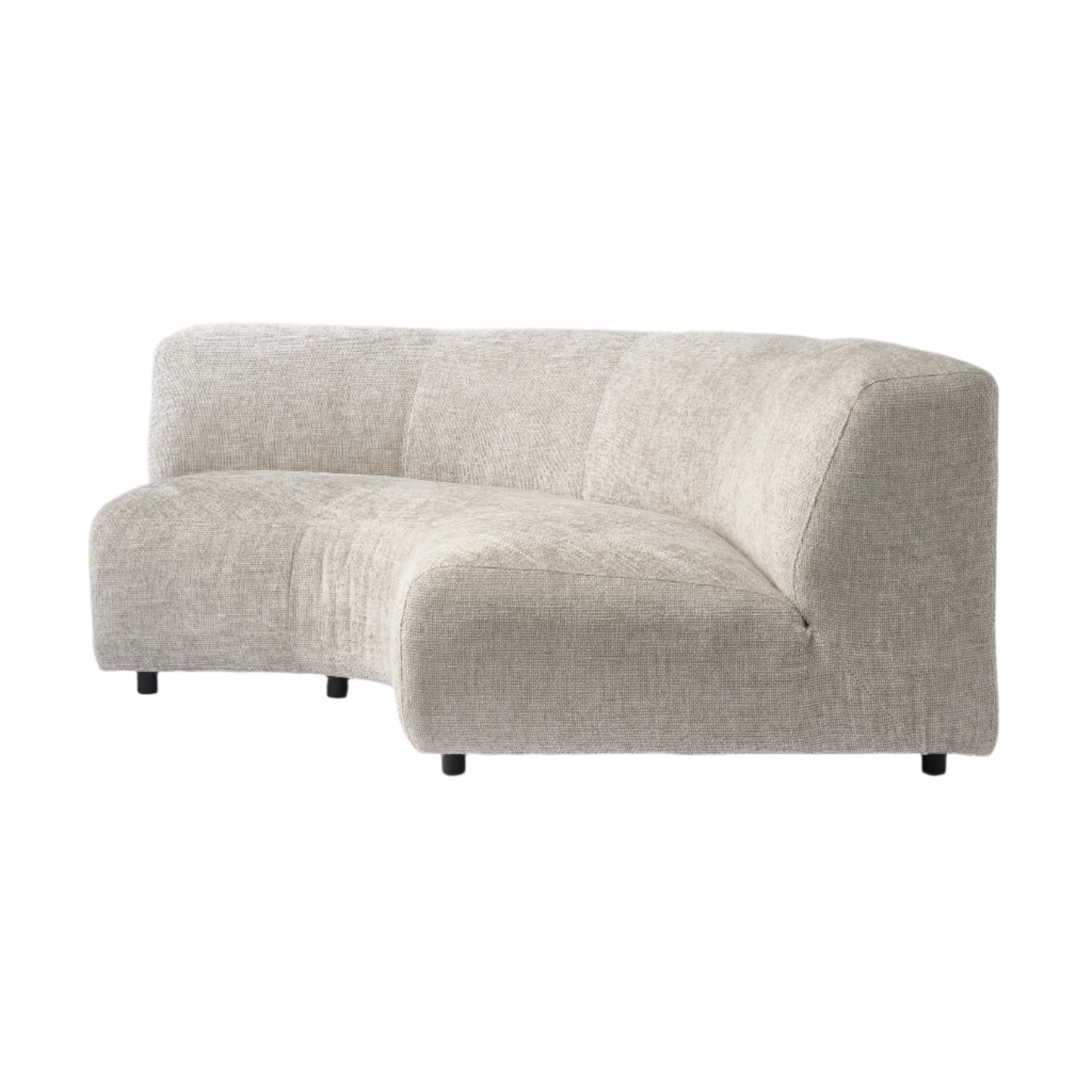Modulares Sofa POLSPOTTEN - großer, abgerundeter Eckmodul ecri