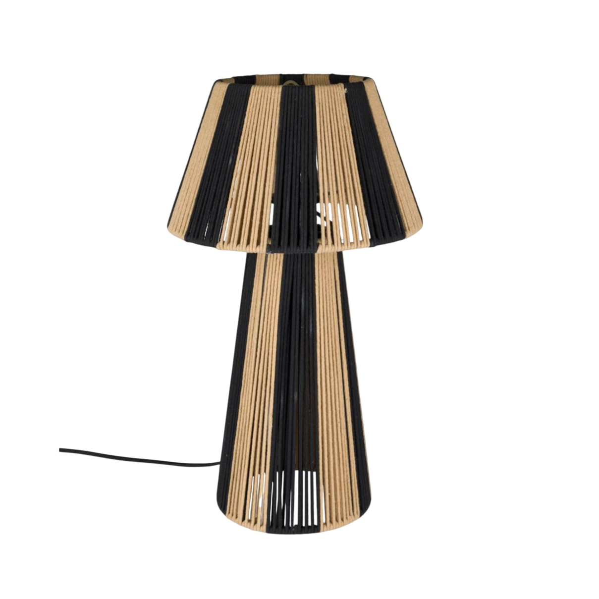 Tischlampe STRIPE IT UP hellbraun mit Schwarz