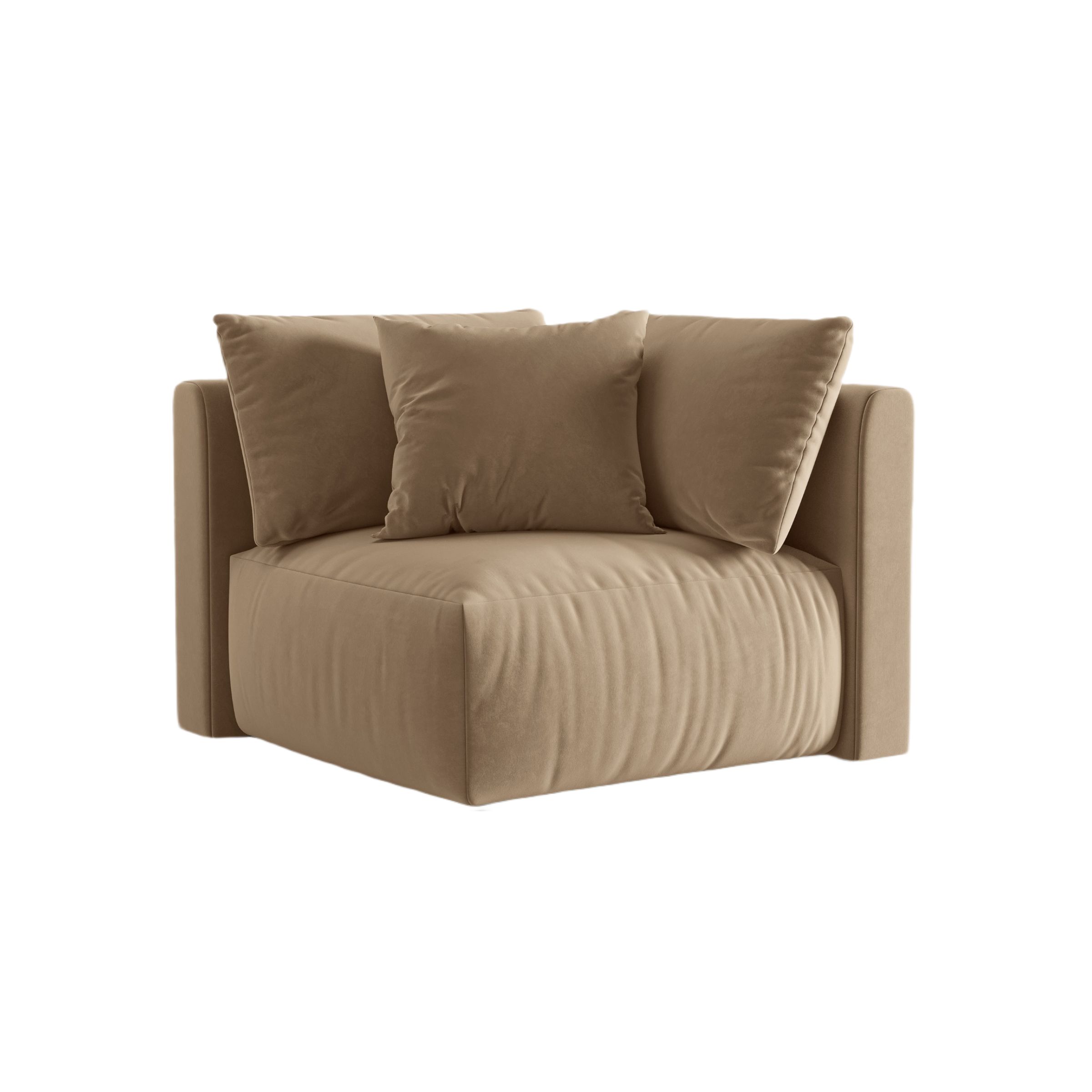 Velvet modular sofa CHRIS - sand corner element