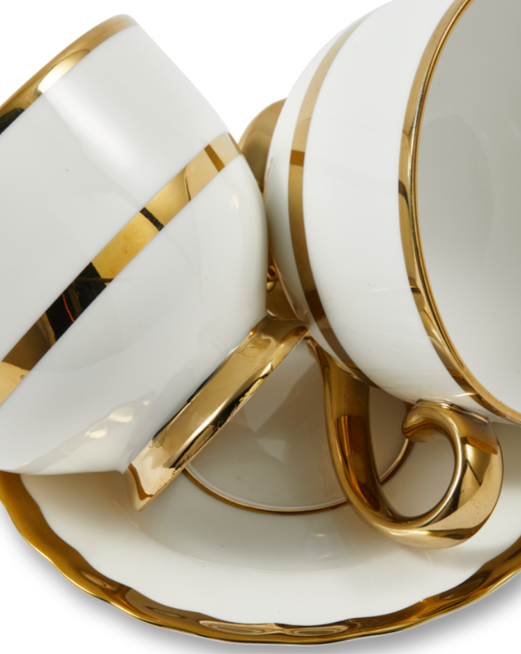 Teetassen-Set GOLDEN FINDS Porzellan