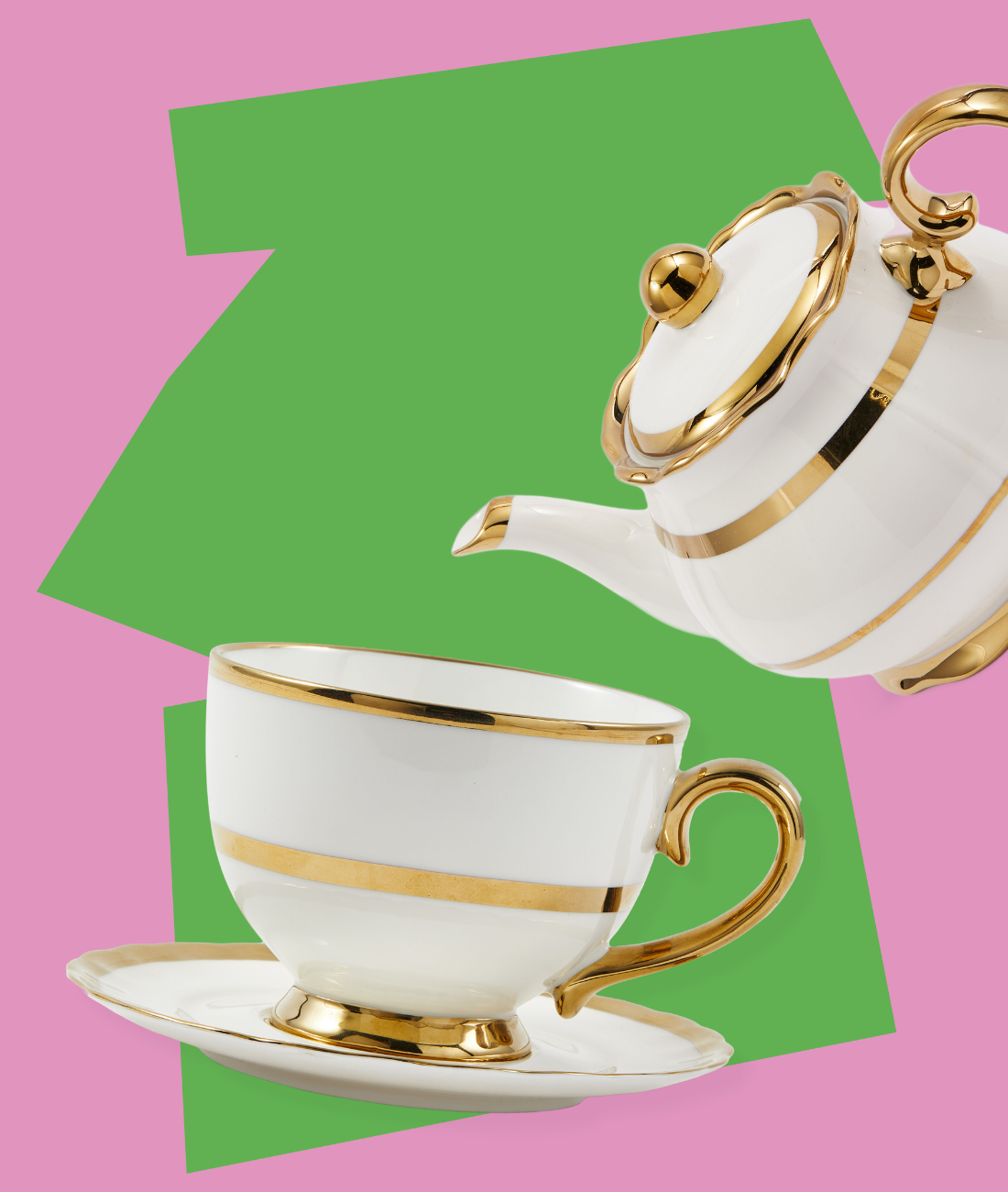 Teetassen-Set GOLDEN FINDS Porzellan