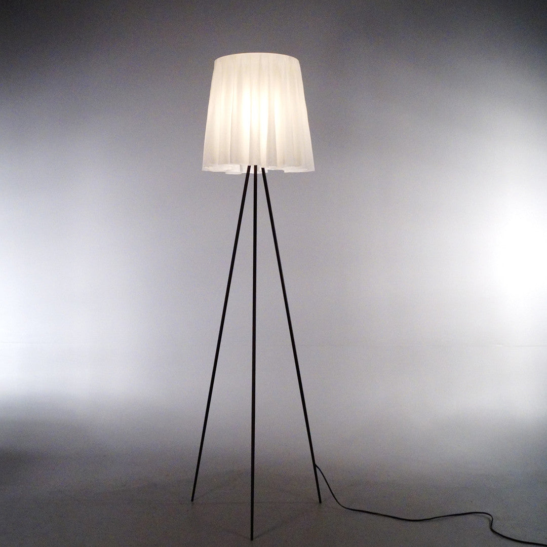Floor lamp ROSY ANGELIS gray with brown base