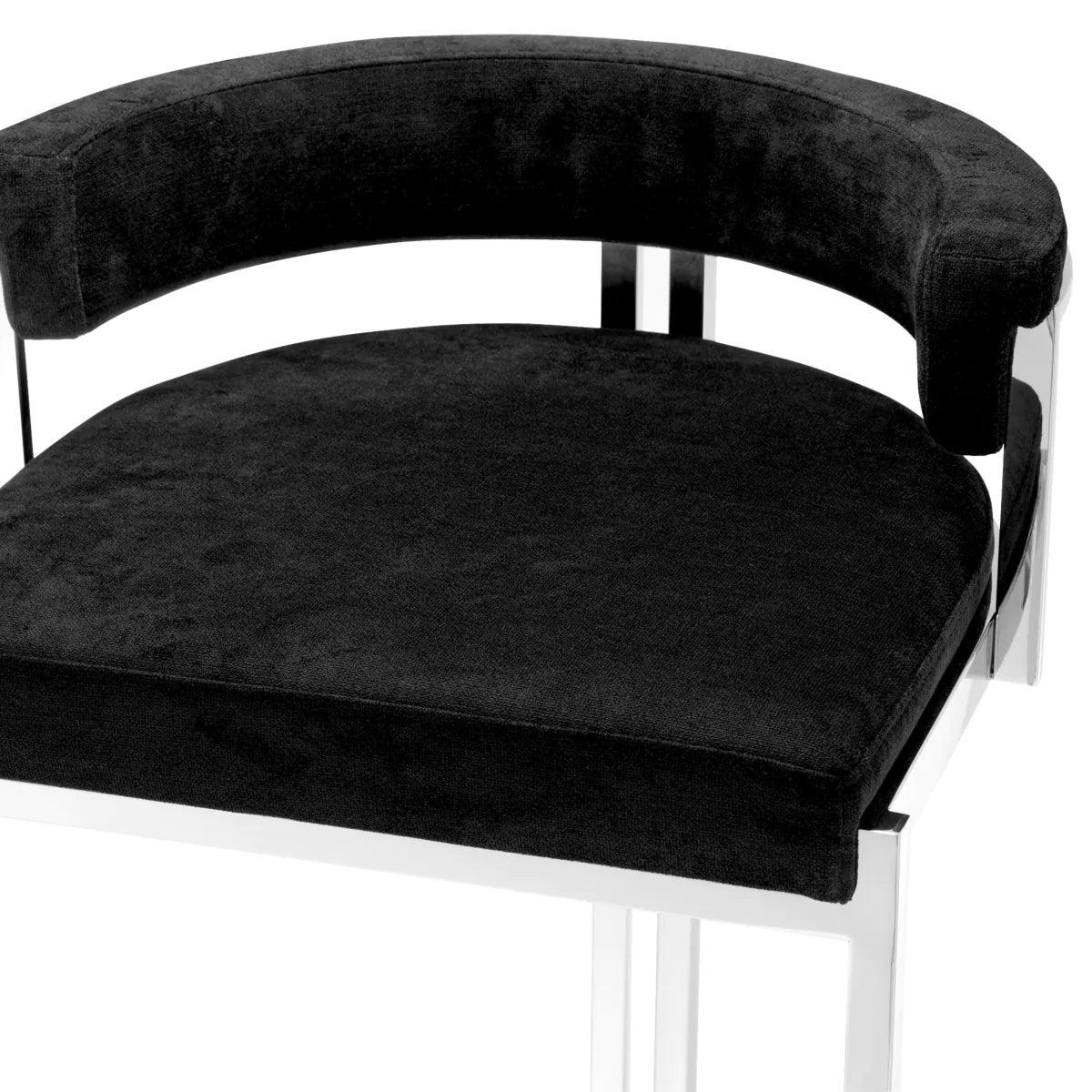 Hoker aksamitny DANTE czarny z polerowaną stalą Eichholtz Eye on Design