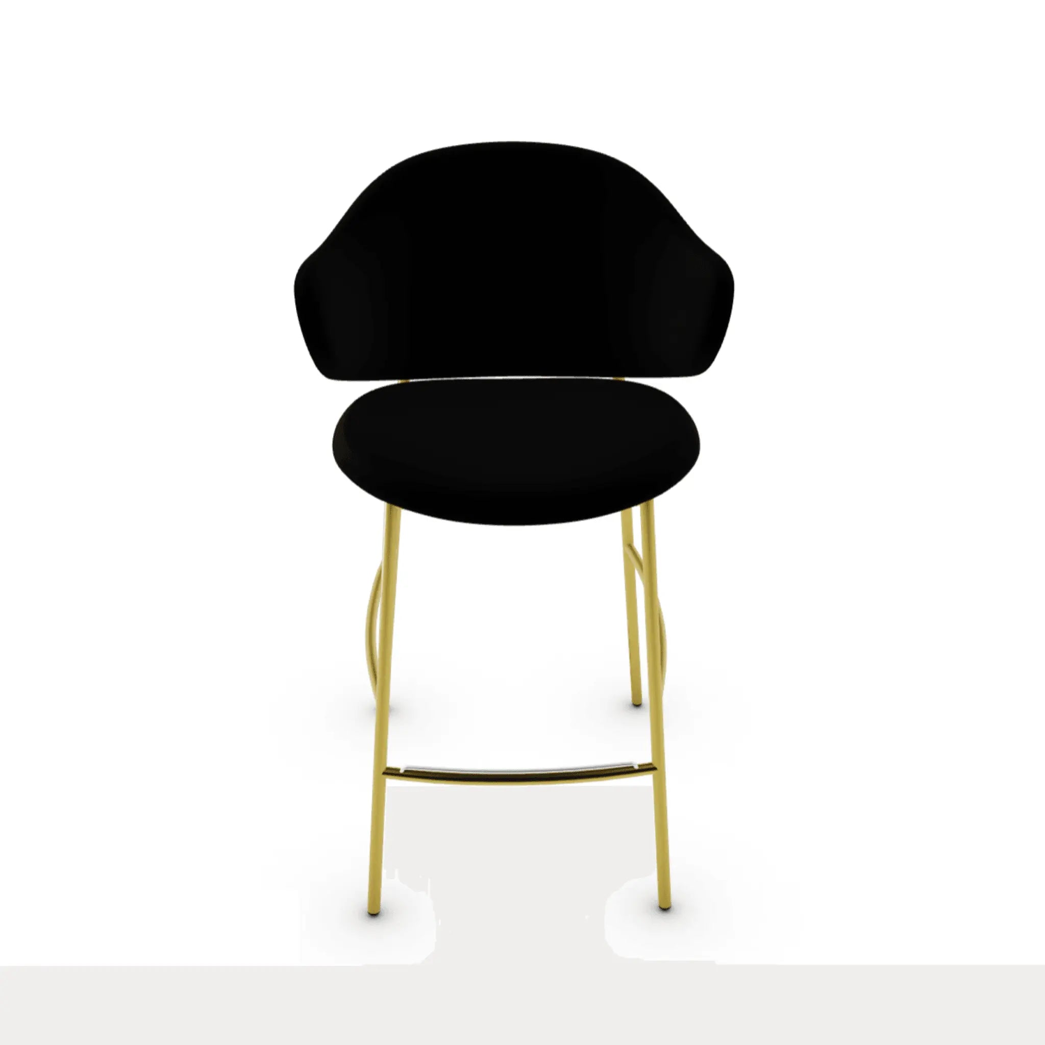 Hoker aksamitny HOLLY czarny Calligaris polerowany mosiądz Eye on Design