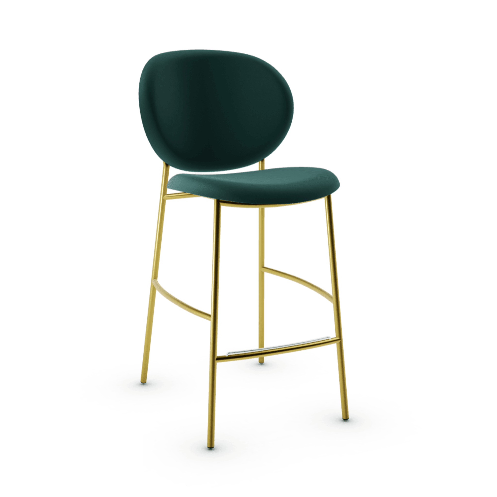 Hoker aksamitny INÈS ciemnozielony Calligaris polerowany mosiądz Eye on Design