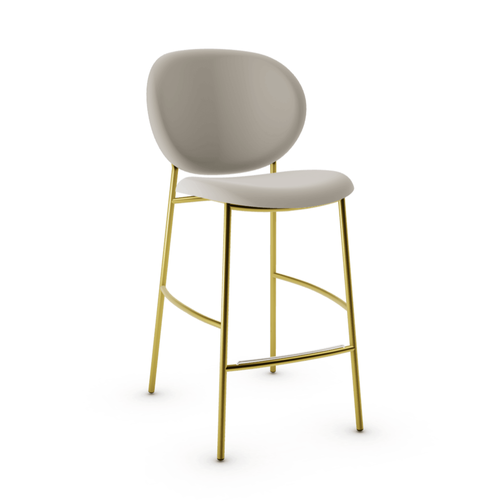 Hoker aksamitny INÈS kremowy Calligaris polerowany mosiądz Eye on Design