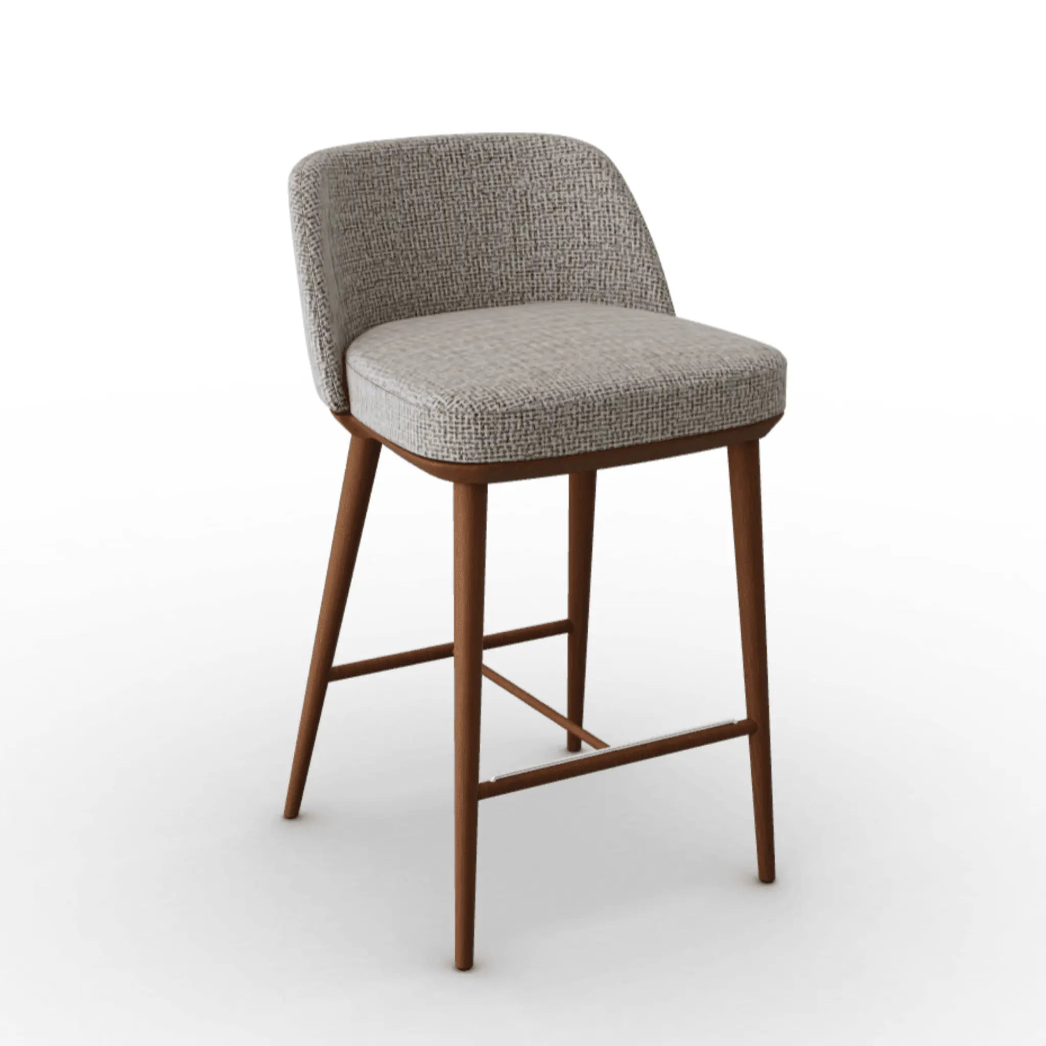 Hoker FOYER boucle beżowy Calligaris drewniana orzech włoski Eye on Design