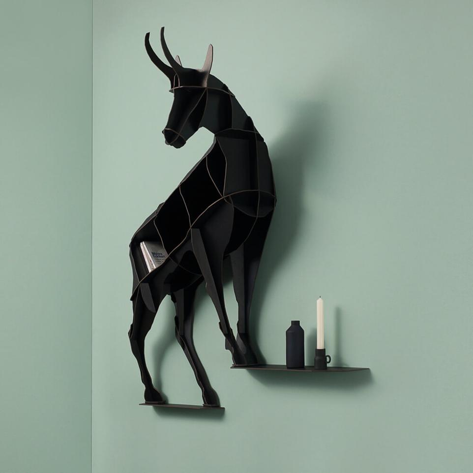 HORACE black wall shelf