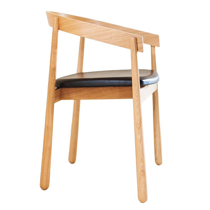 Stuhl HOMERUN schwarze Kunstleder mit Holzgestell