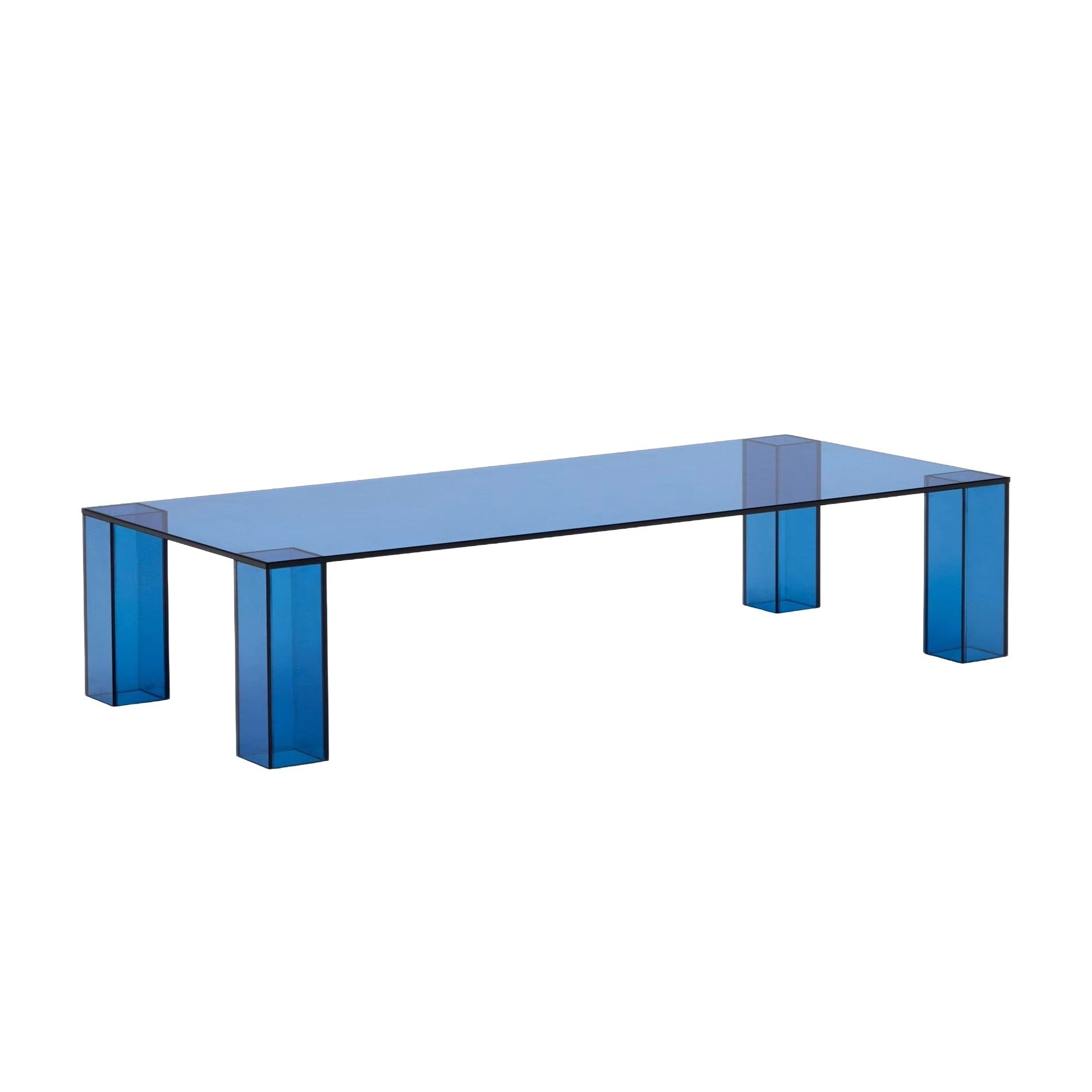 Coffee table adularia blue tempered glass