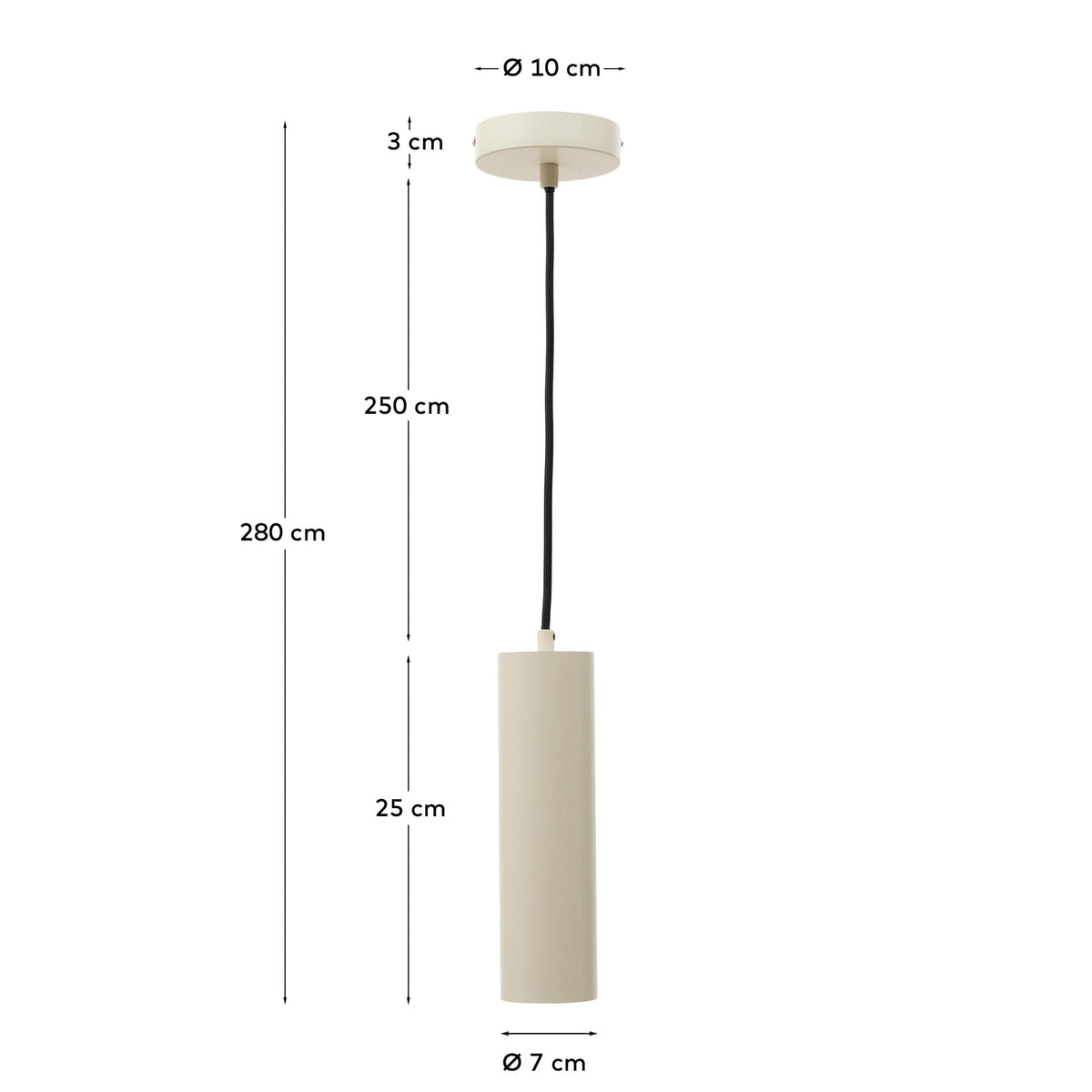 Lampa sufitowa ANDIA beżowy aluminium – wymiary
