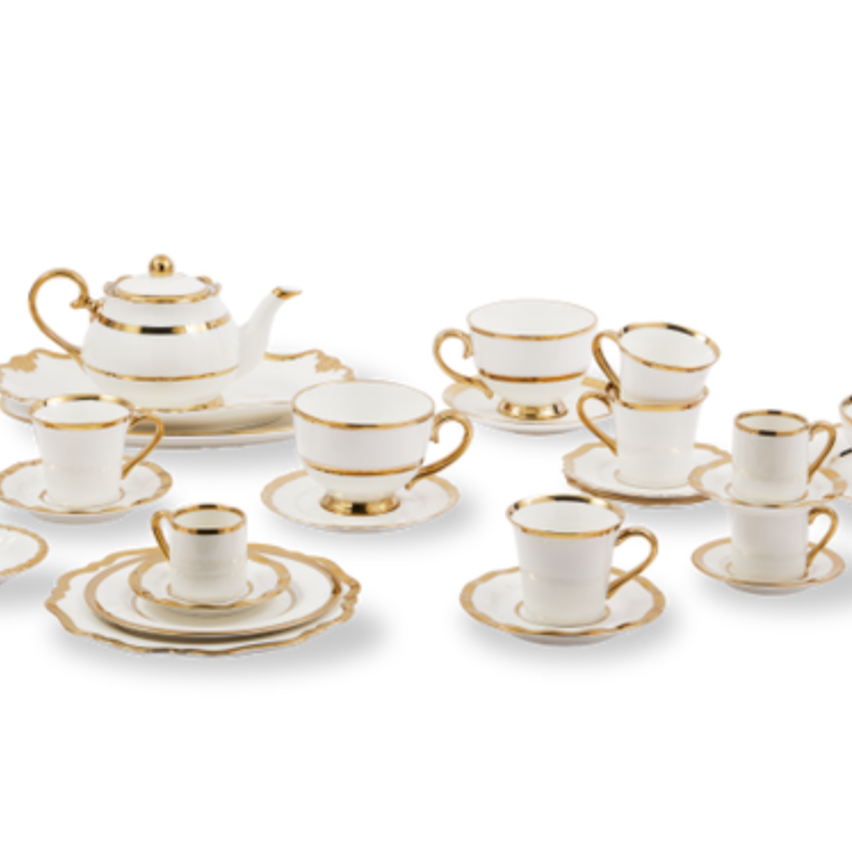 Espressotassen-Set GOLDEN FINDS Porzellan