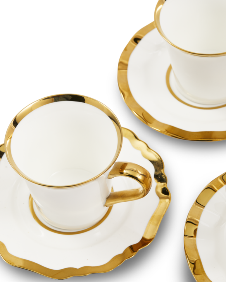 Kaffeetassen-Set GOLDEN FINDS Porzellan