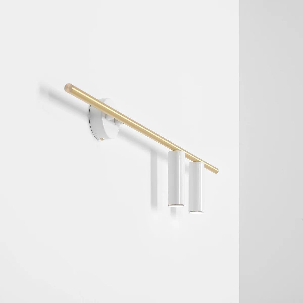 Kinkiet prawostronny TREVO DUO biały z mosiężnym wykończeniem Artera Eye on Design