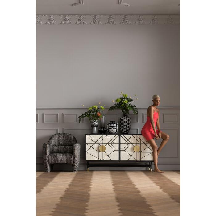 Komoda 4-drzwiowa CREDENZA jasnobeżowy ze złotym - Eye on Design