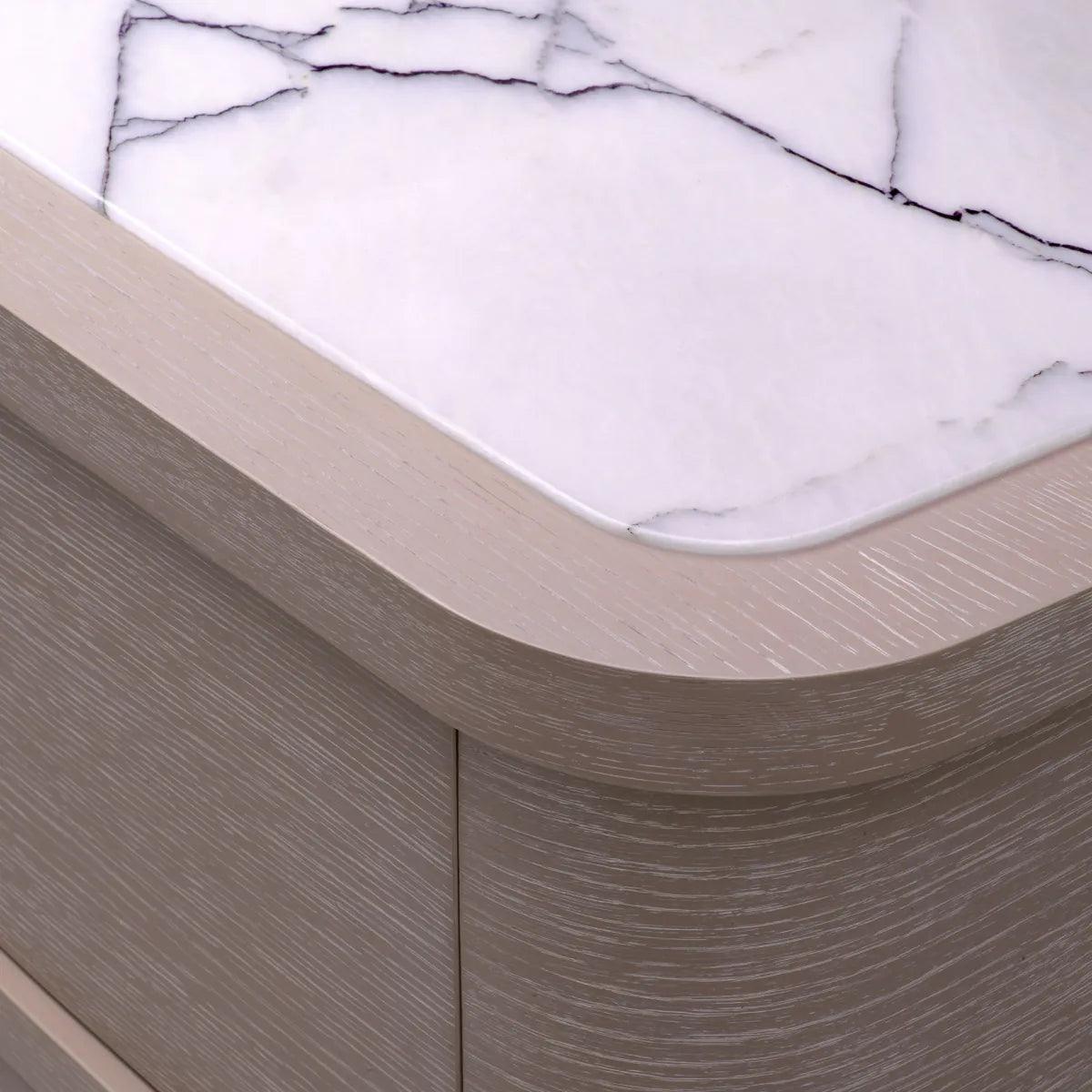 Komoda CABANA fornir dębowy z marmurem bianco Eichholtz Eye on Design