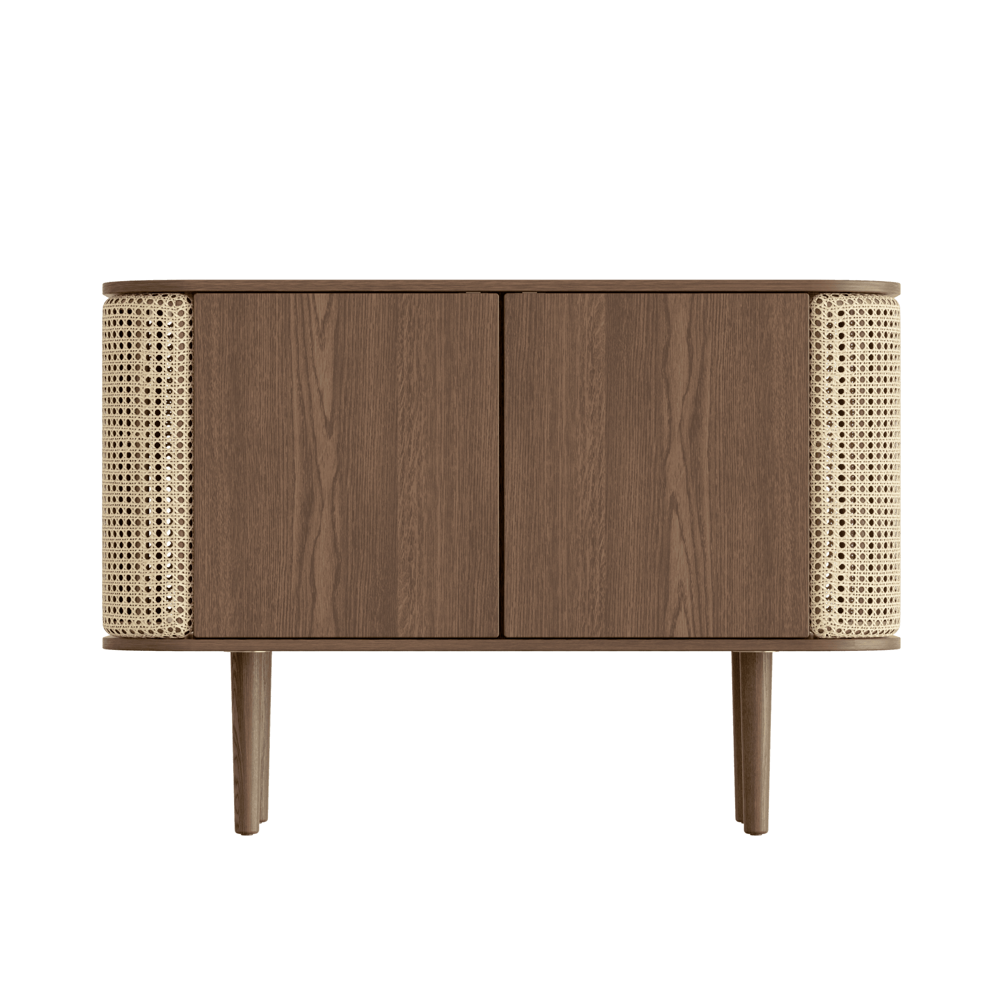 Komoda TREASURES rattan z ciemnym dębem UMAGE 2-drzwiowa Eye on Design