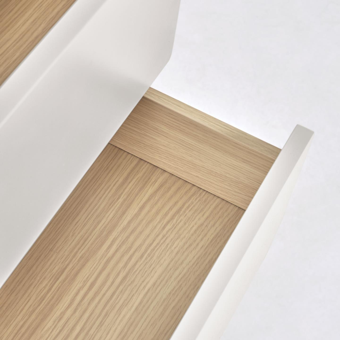 Komoda wysoka z szufladami ANIELLE biały z drewnem La Forma Eye on Design