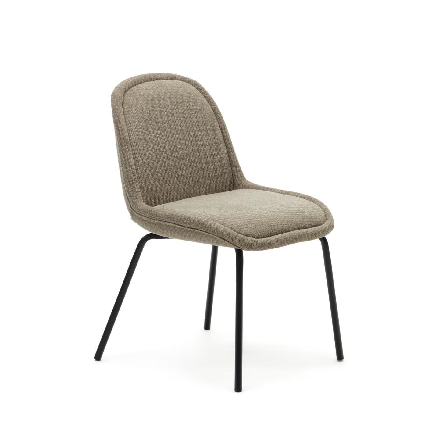 Krzesło AIMIN jasnobrązowy szenil z czarną podstawą La Forma Eye on Design